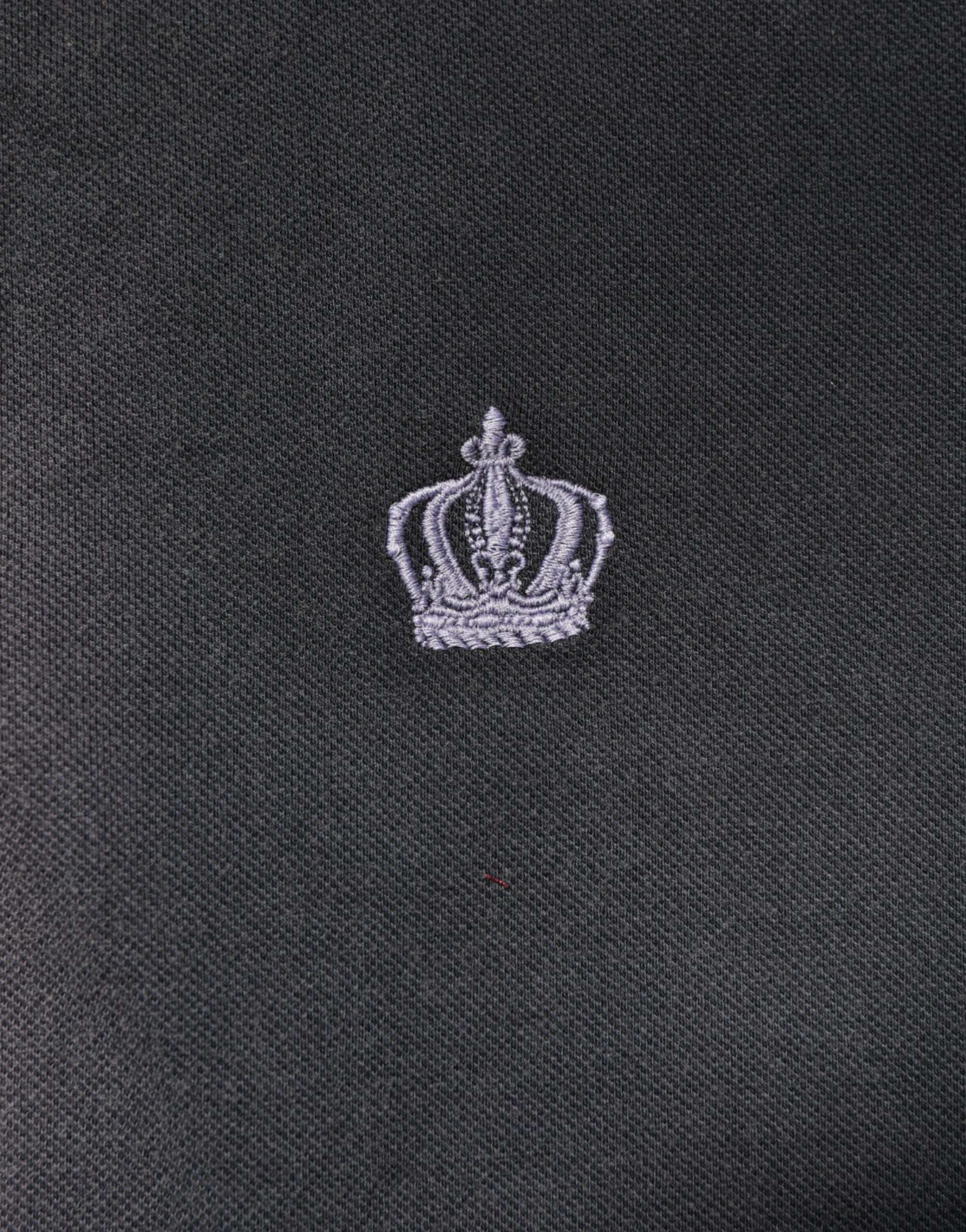 Dolce & Gabbana Gray Cotton Crown Collared Men Polo T-shirt Dolce & Gabbana