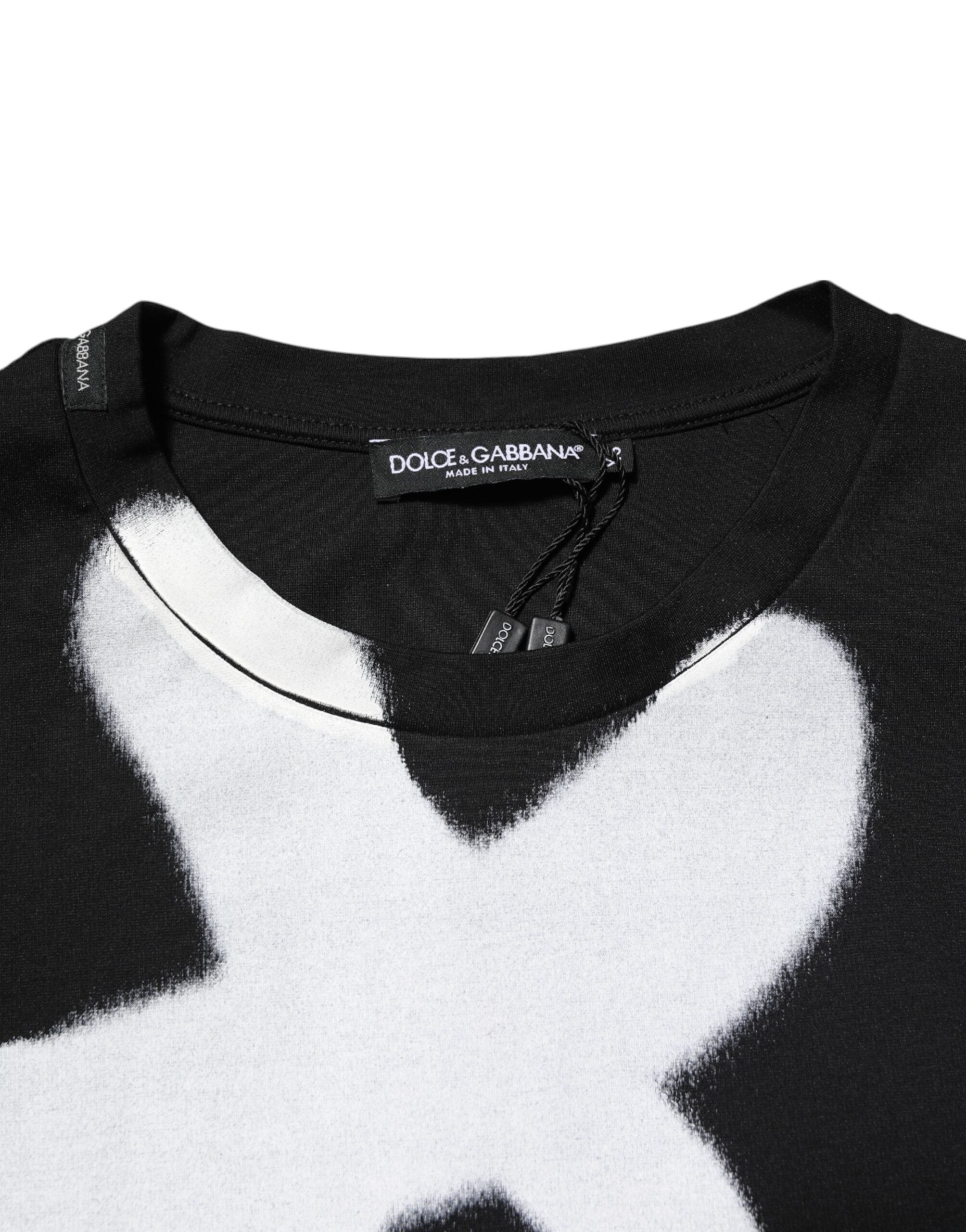 Dolce & Gabbana Black Cotton DG Logo Graffiti Short Sleeve T-shirt Dolce & Gabbana