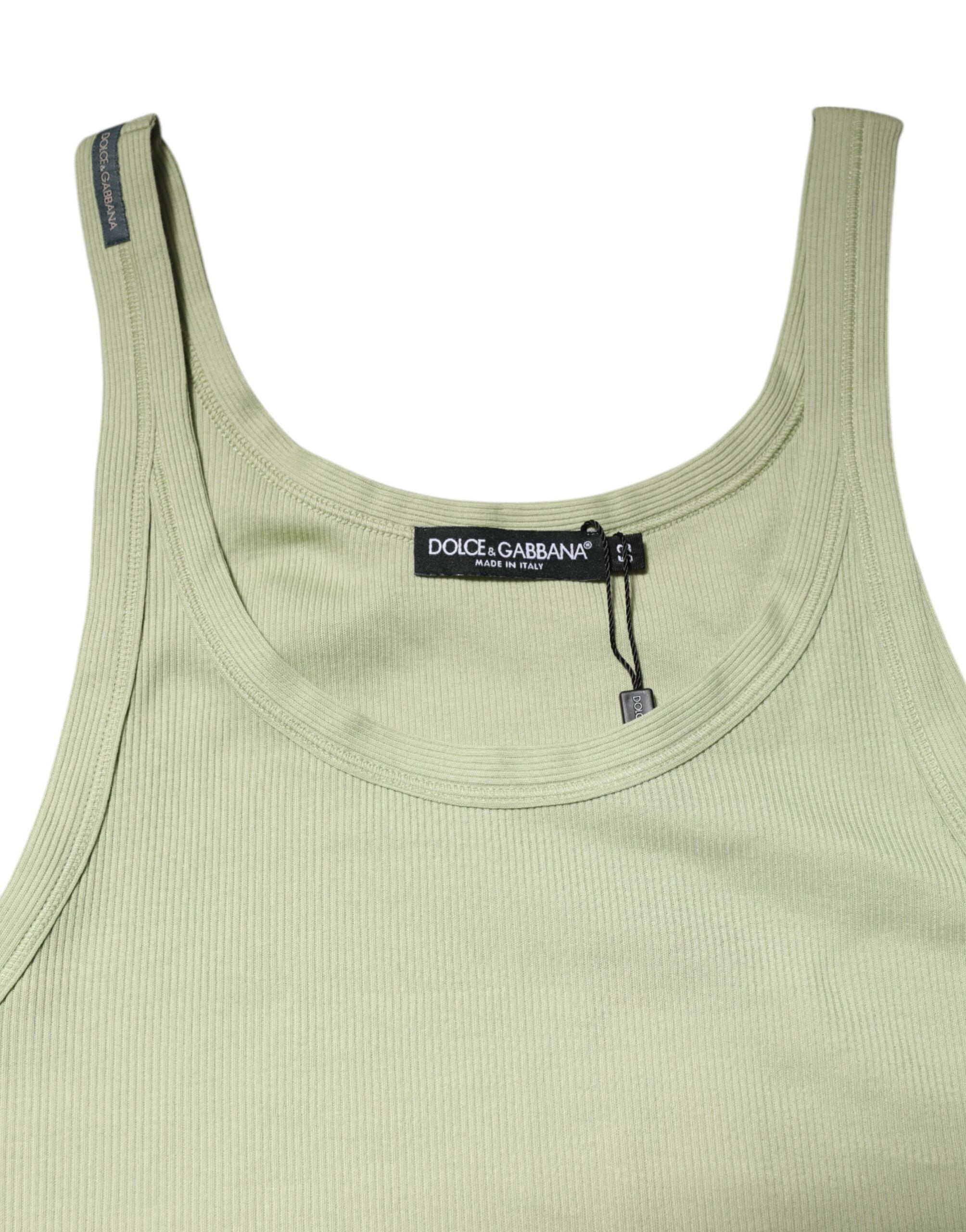 Dolce & Gabbana Light Green Tank Sleeveless Men Men T-shirt Dolce & Gabbana