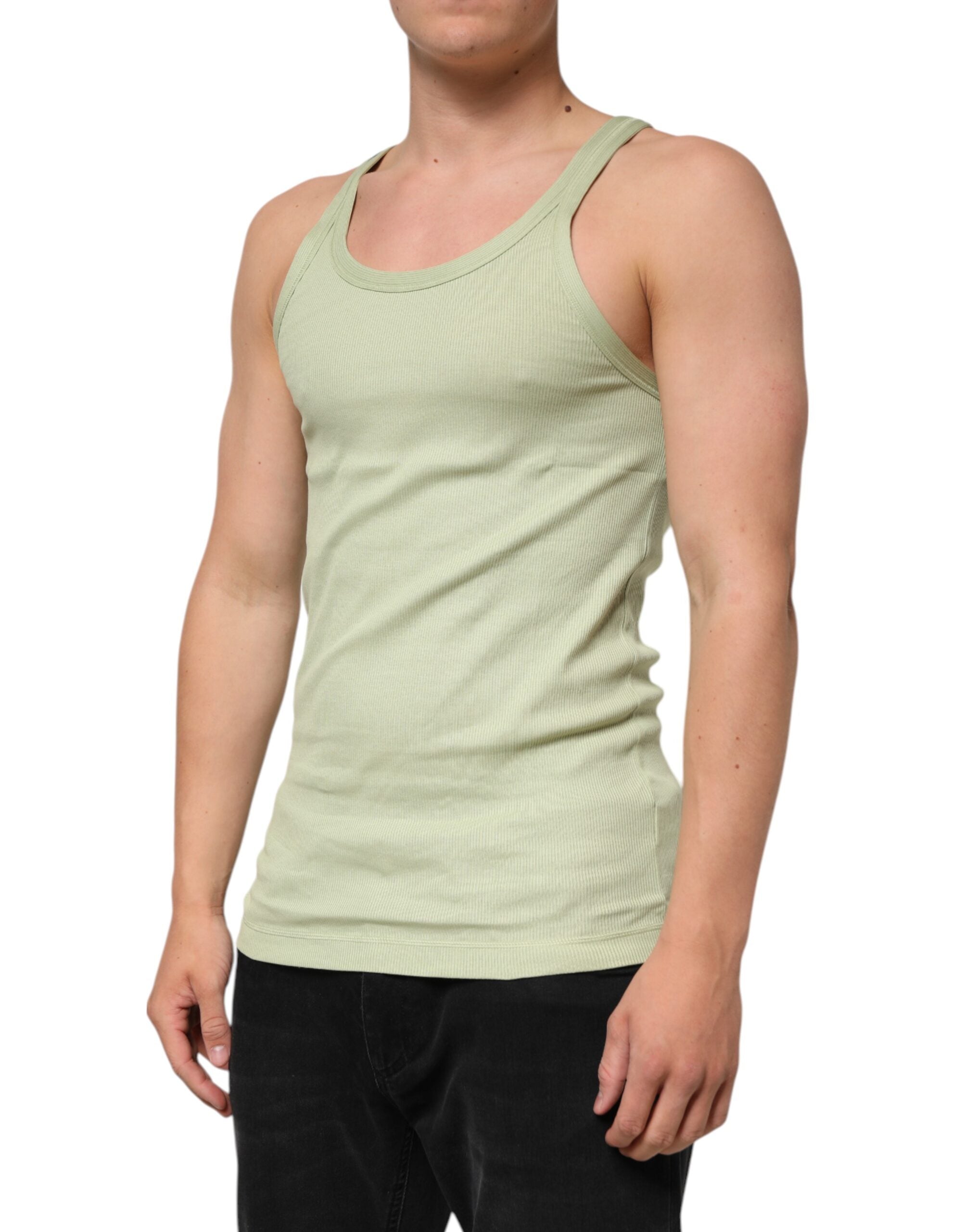 Dolce & Gabbana Light Green Tank Sleeveless Men Men T-shirt Dolce & Gabbana