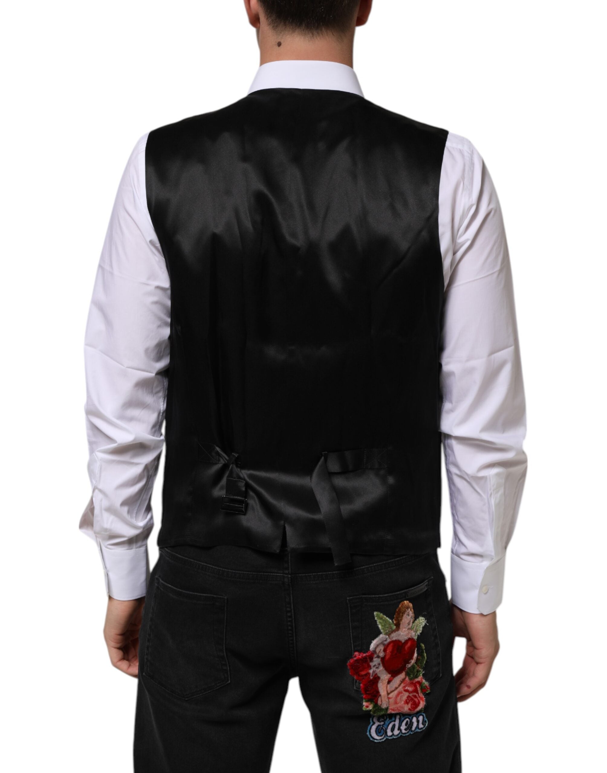 Dolce & Gabbana Purple Wool Dress Formal Waistcoat Vest Dolce & Gabbana