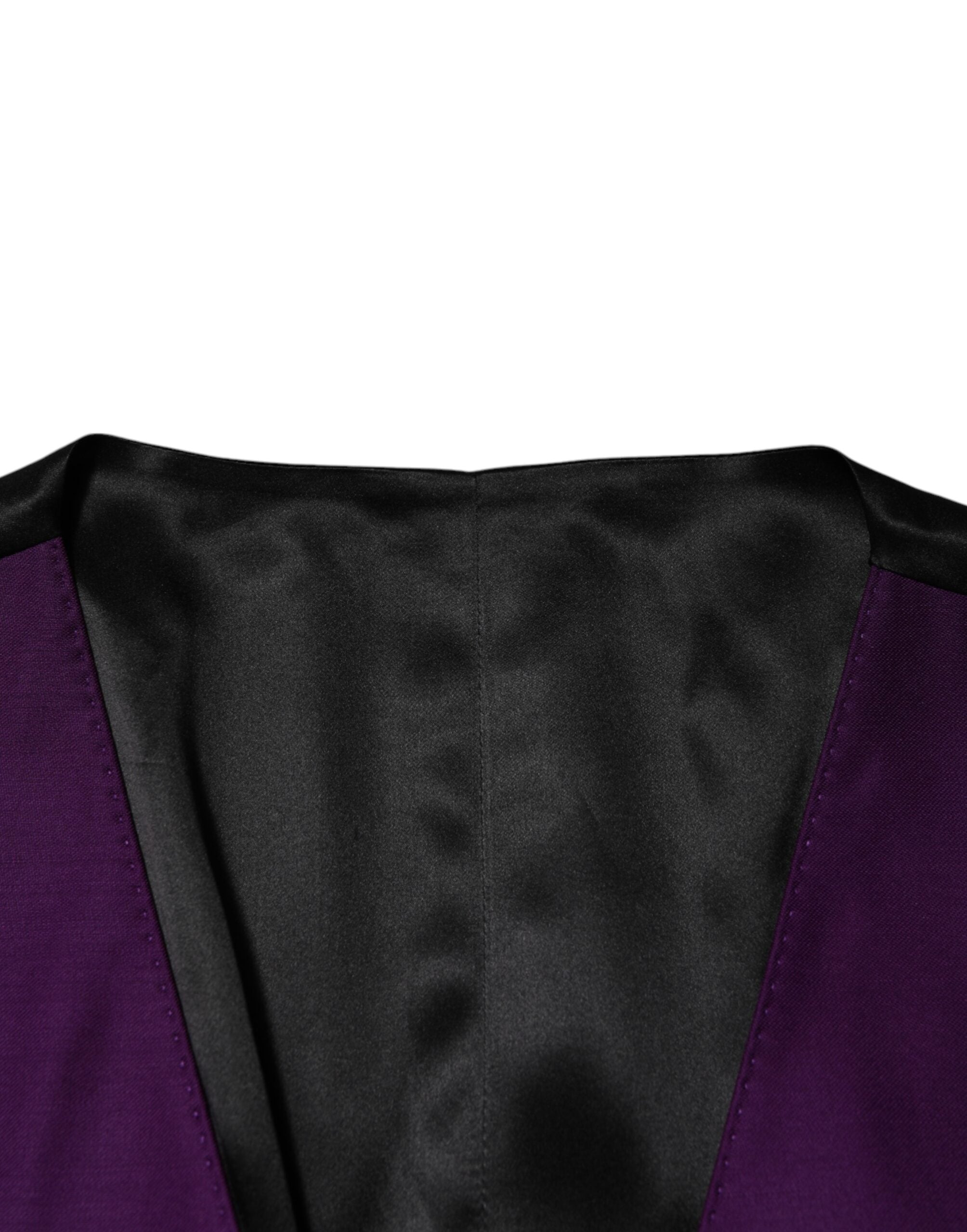 Dolce & Gabbana Purple Wool Dress Formal Waistcoat Vest Dolce & Gabbana