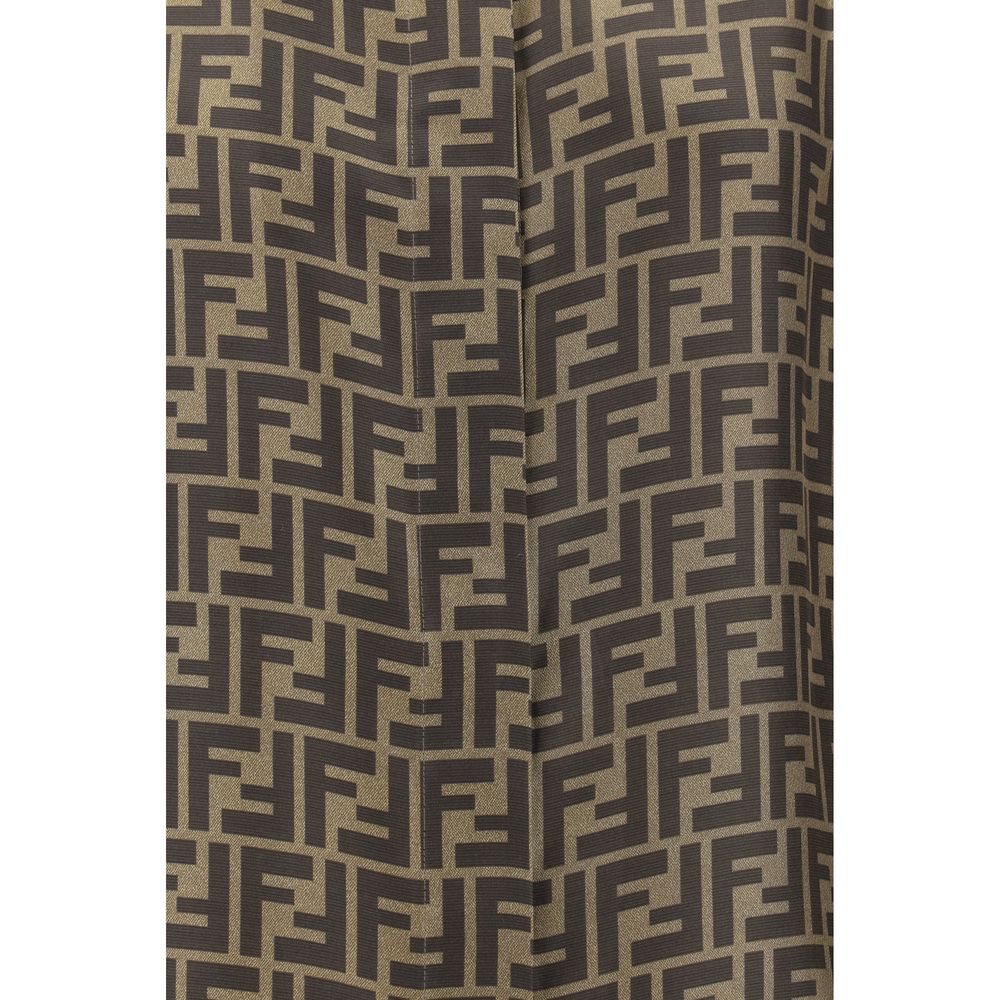 Fendi Brown Silk Pattern Shirt Fendi