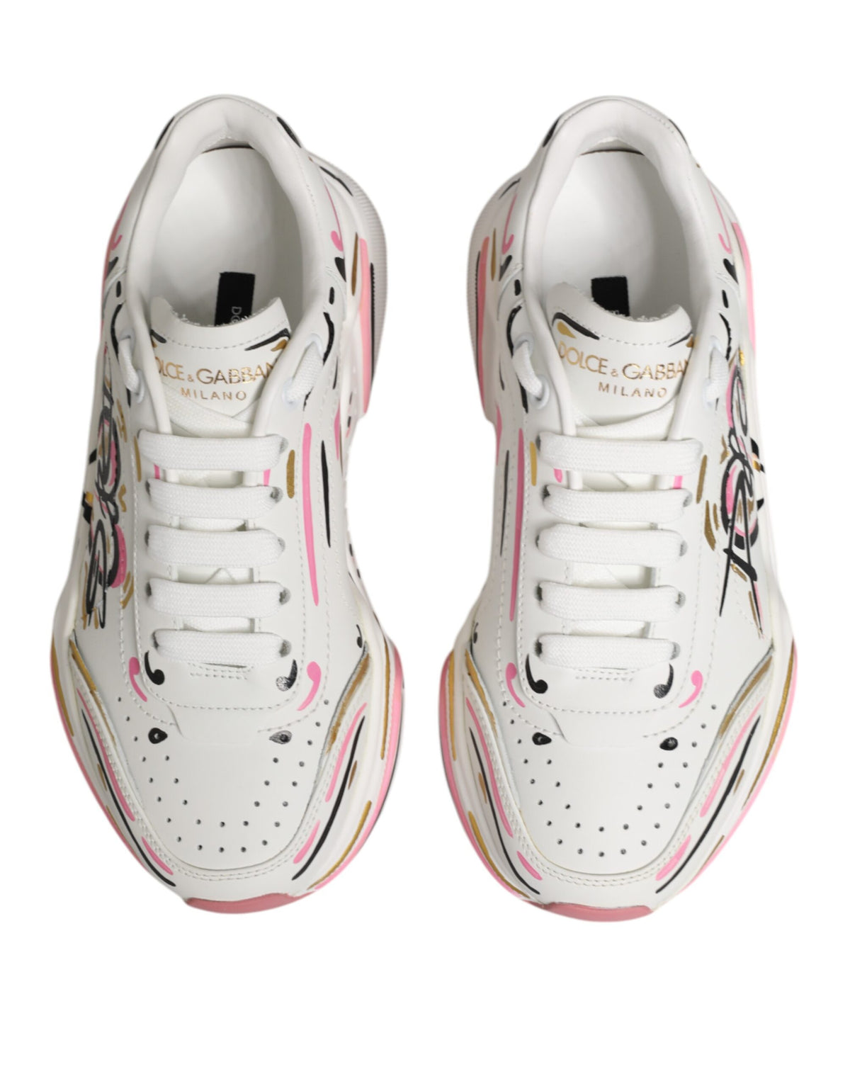 Dolce & Gabbana Multicolor Hand Painted DAYMASTER Sneaker Shoes