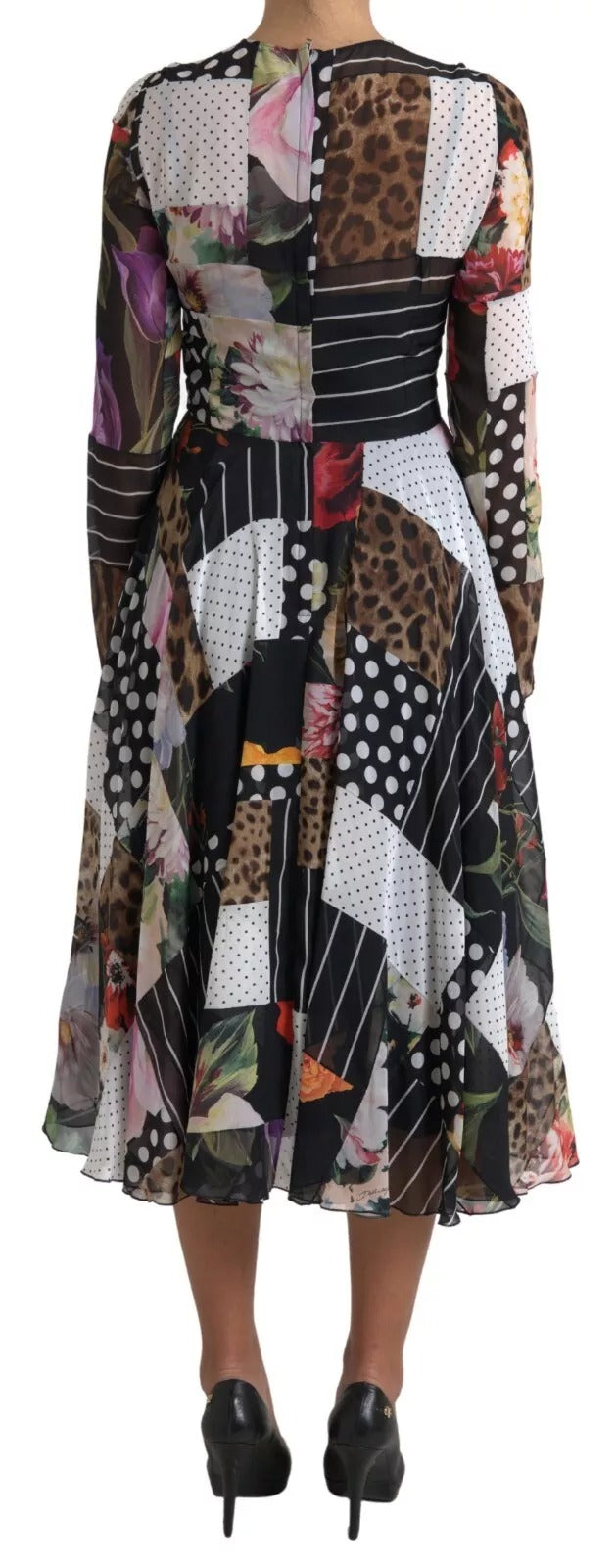 Dolce & Gabbana Multicolor Patchwork Floral Leopard Dress Dolce & Gabbana