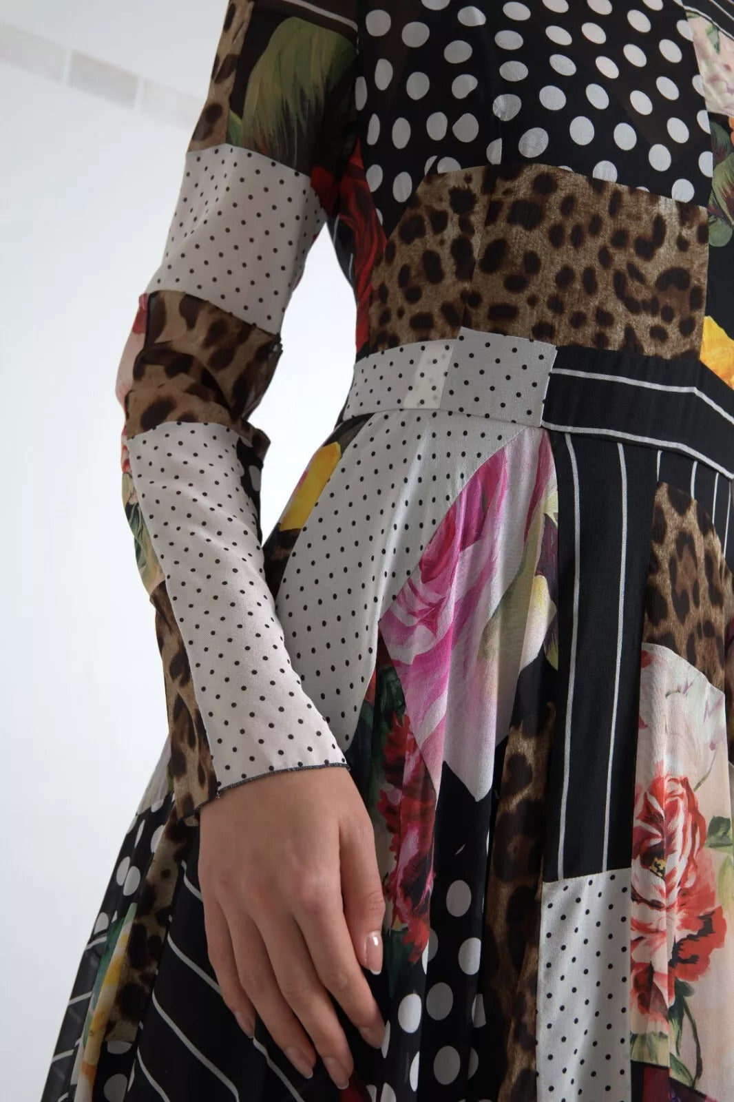Dolce & Gabbana Multicolor Patchwork Floral Leopard Dress Dolce & Gabbana