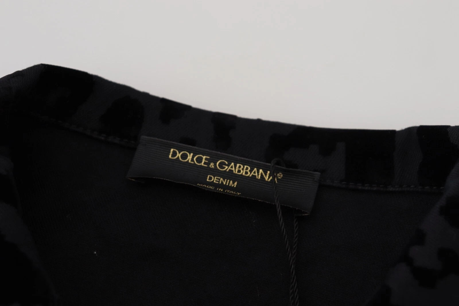 Dolce & Gabbana Cotton Black Leopard Long Sleeve Denim Jacket Dolce & Gabbana