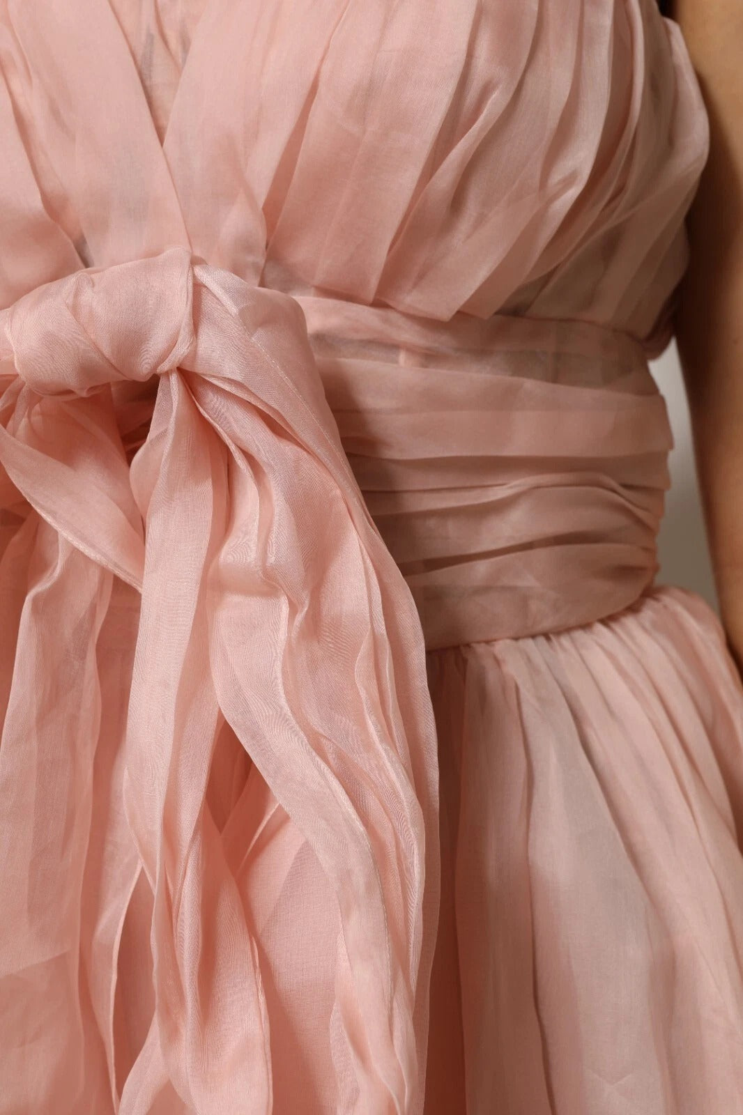 Dolce & Gabbana Pink Silk Chiffon A-line Pleated Midi Dress Dolce & Gabbana