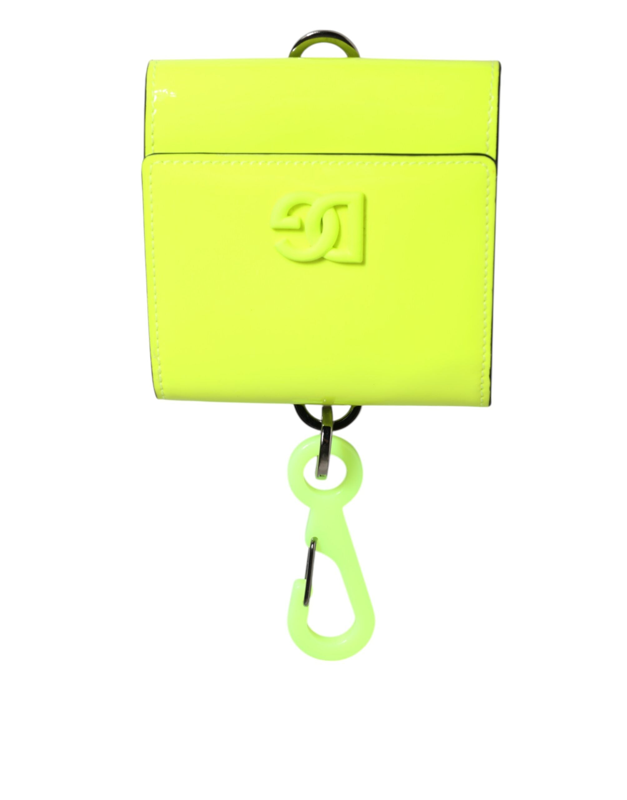 Dolce & Gabbana Yellow Green Bifold DG Logo Neck Strap Cardholder Wallet Dolce & Gabbana