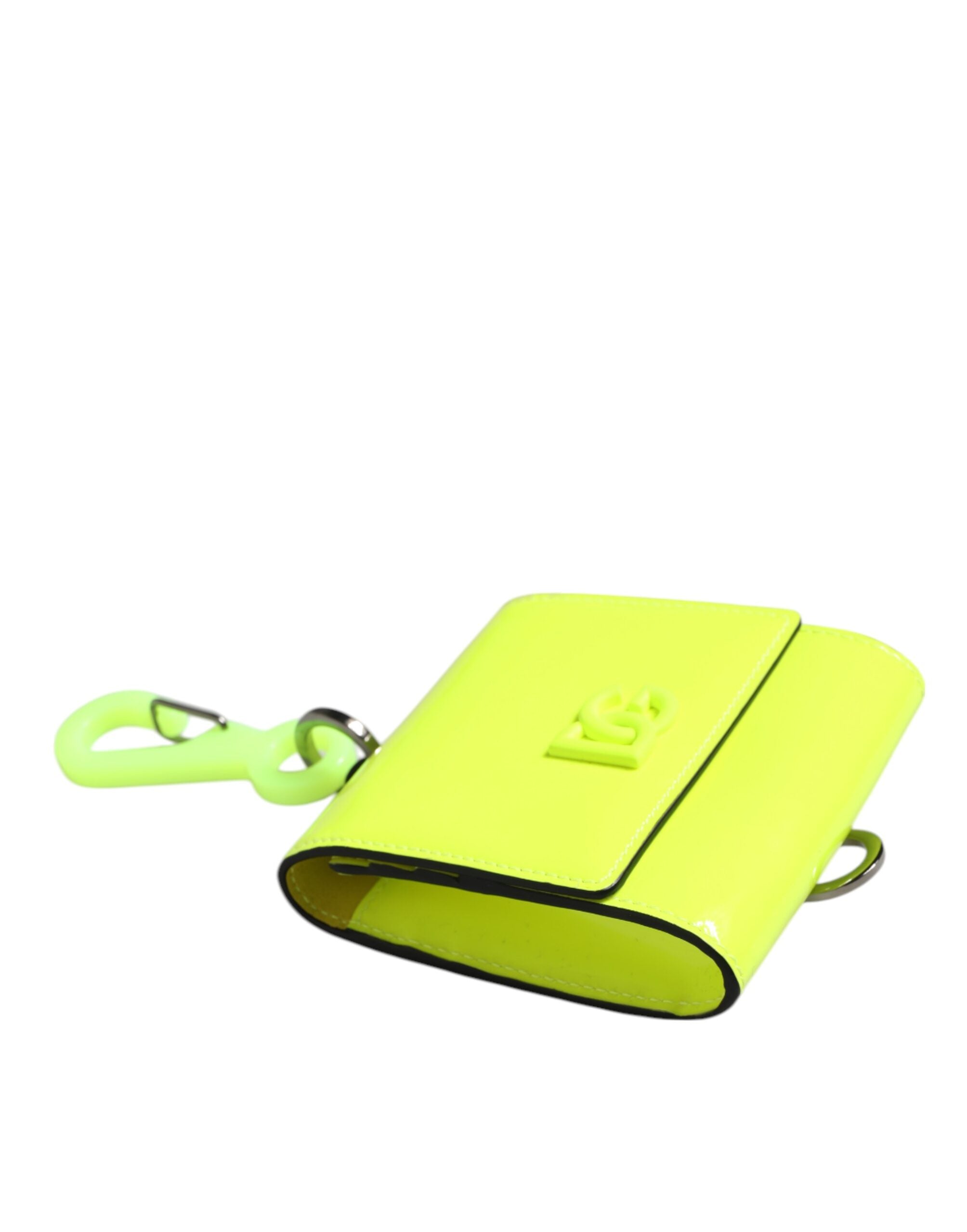 Dolce & Gabbana Yellow Green Bifold DG Logo Neck Strap Cardholder Wallet Dolce & Gabbana