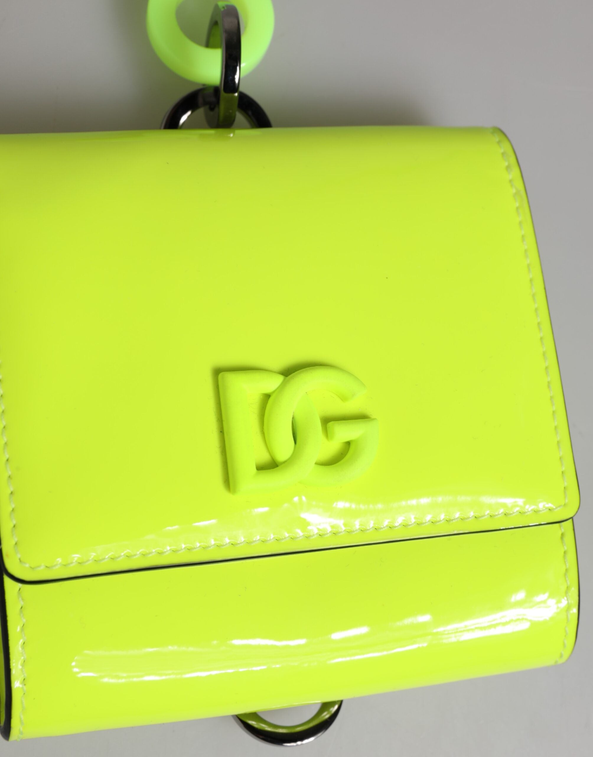 Dolce & Gabbana Yellow Green Bifold DG Logo Neck Strap Cardholder Wallet Dolce & Gabbana