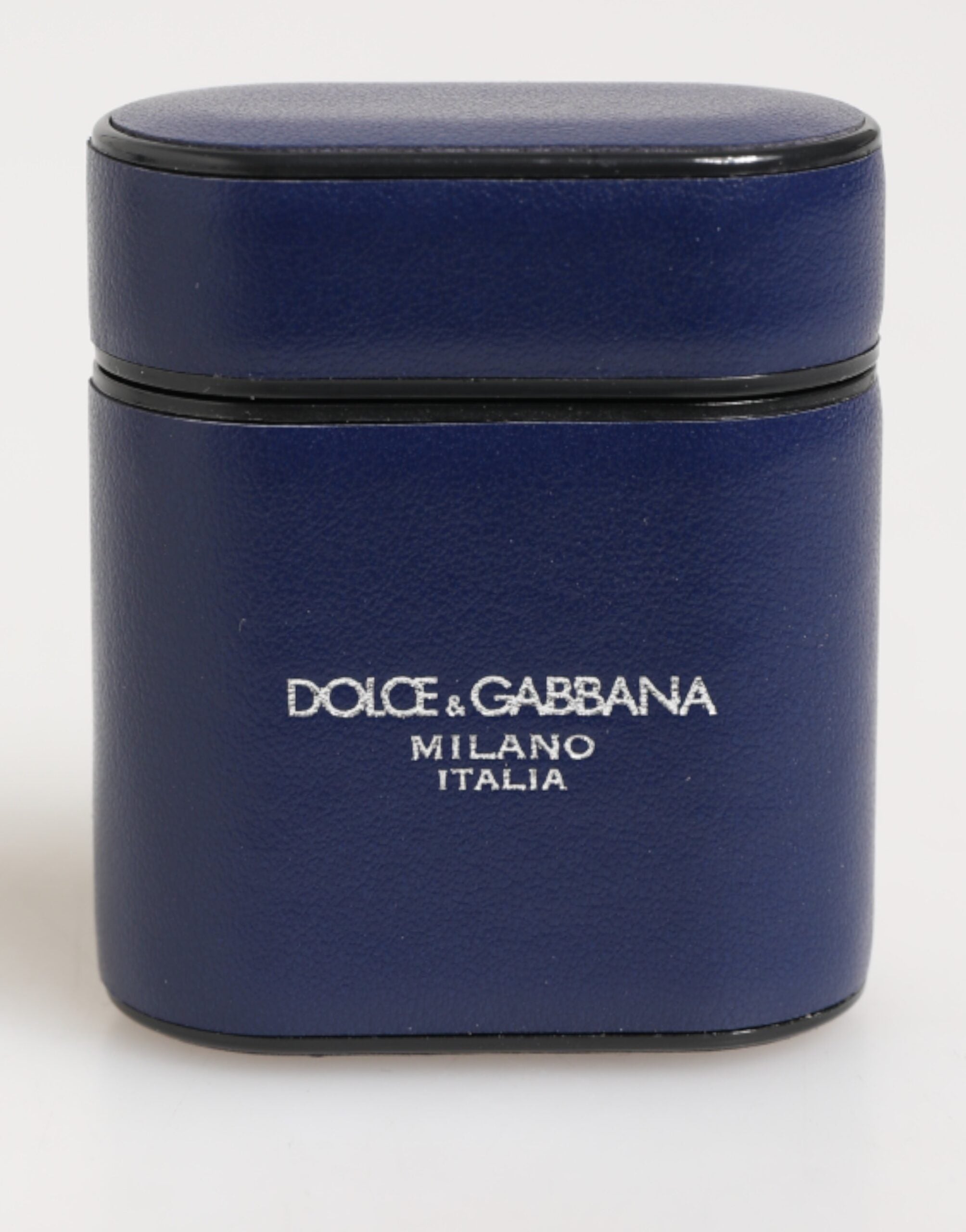 Dolce & Gabbana Blue Leather Logo Print Flip Holder Men Airpods Case Dolce & Gabbana