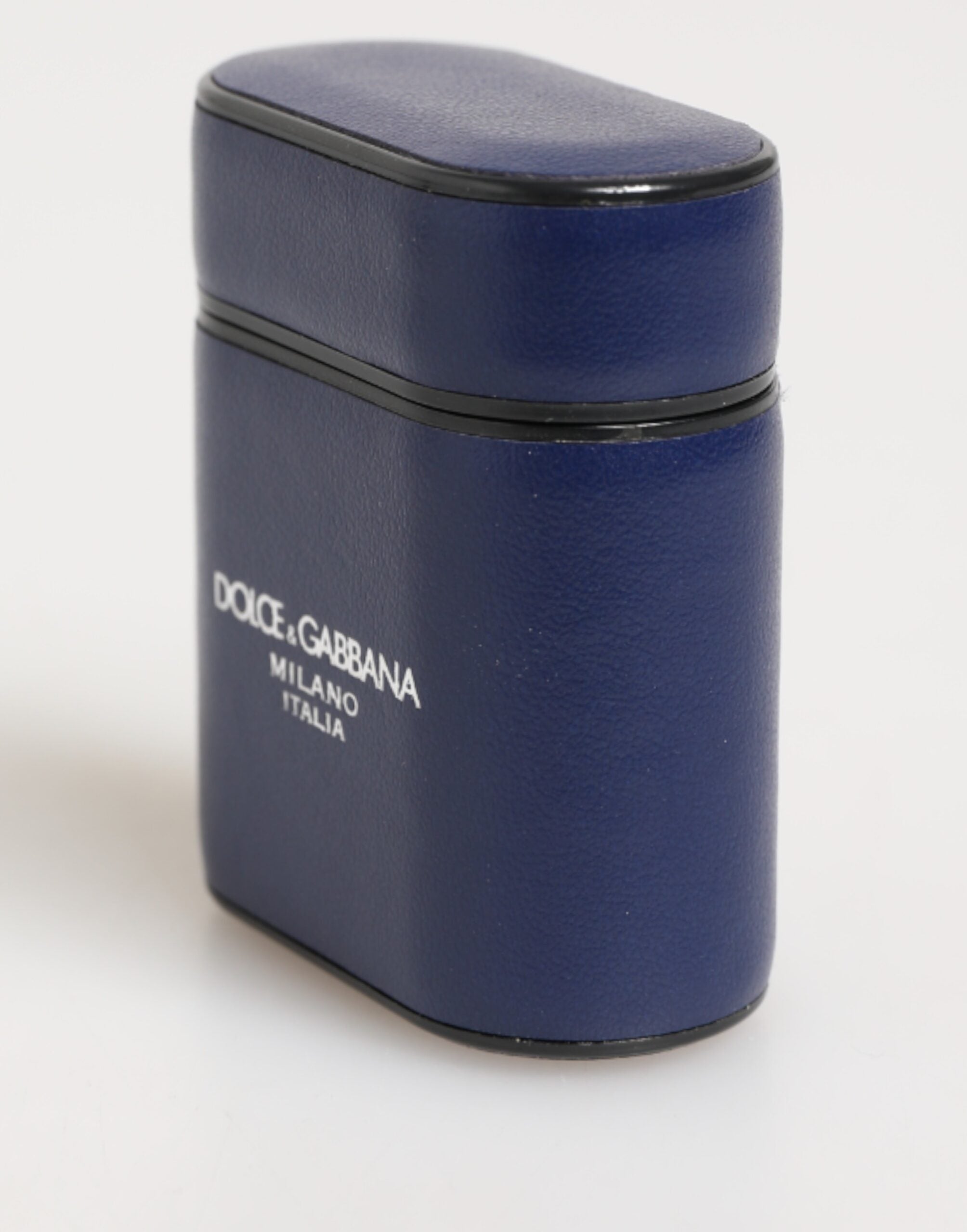 Dolce & Gabbana Blue Leather Logo Print Flip Holder Men Airpods Case Dolce & Gabbana