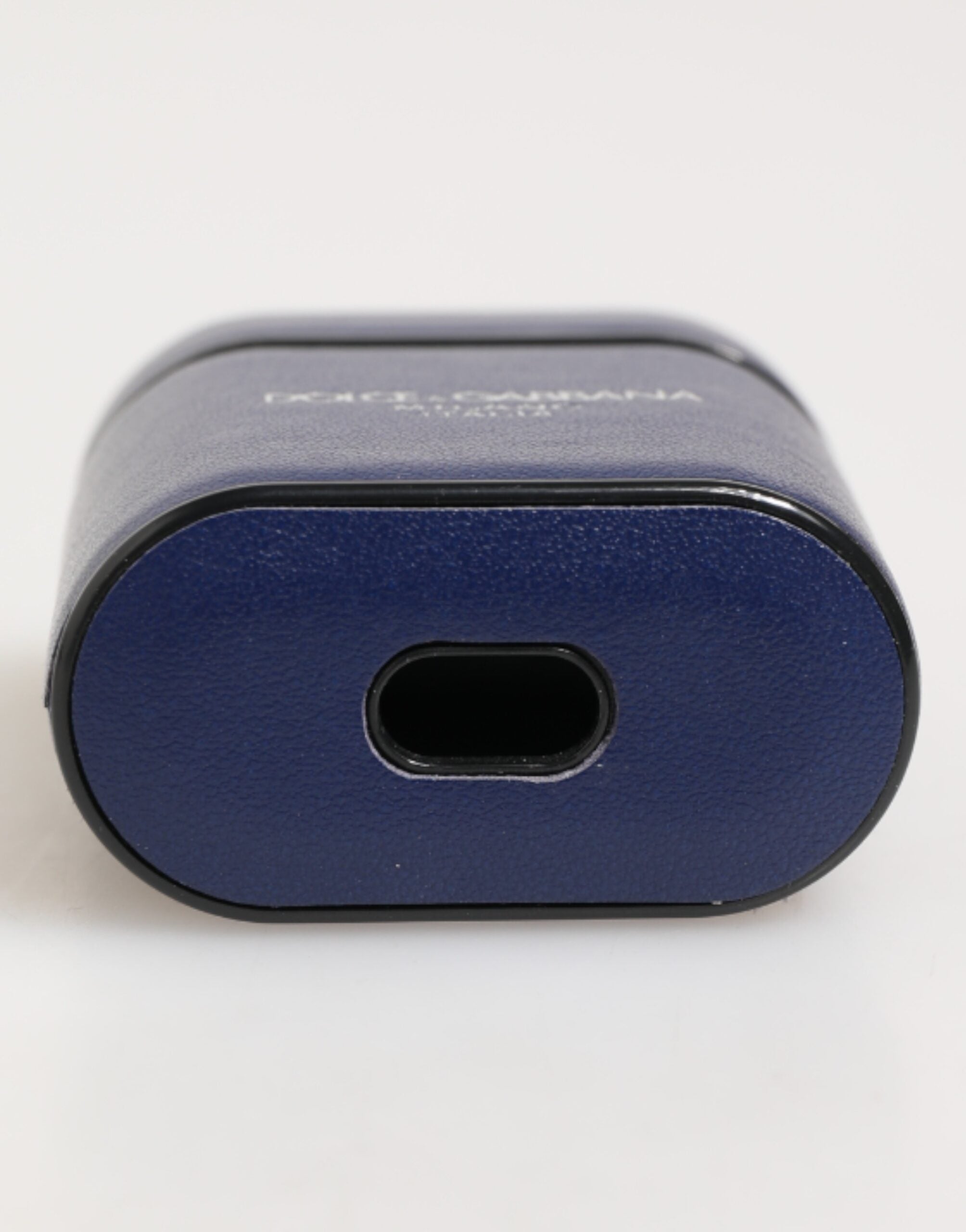 Dolce & Gabbana Blue Leather Logo Print Flip Holder Men Airpods Case Dolce & Gabbana