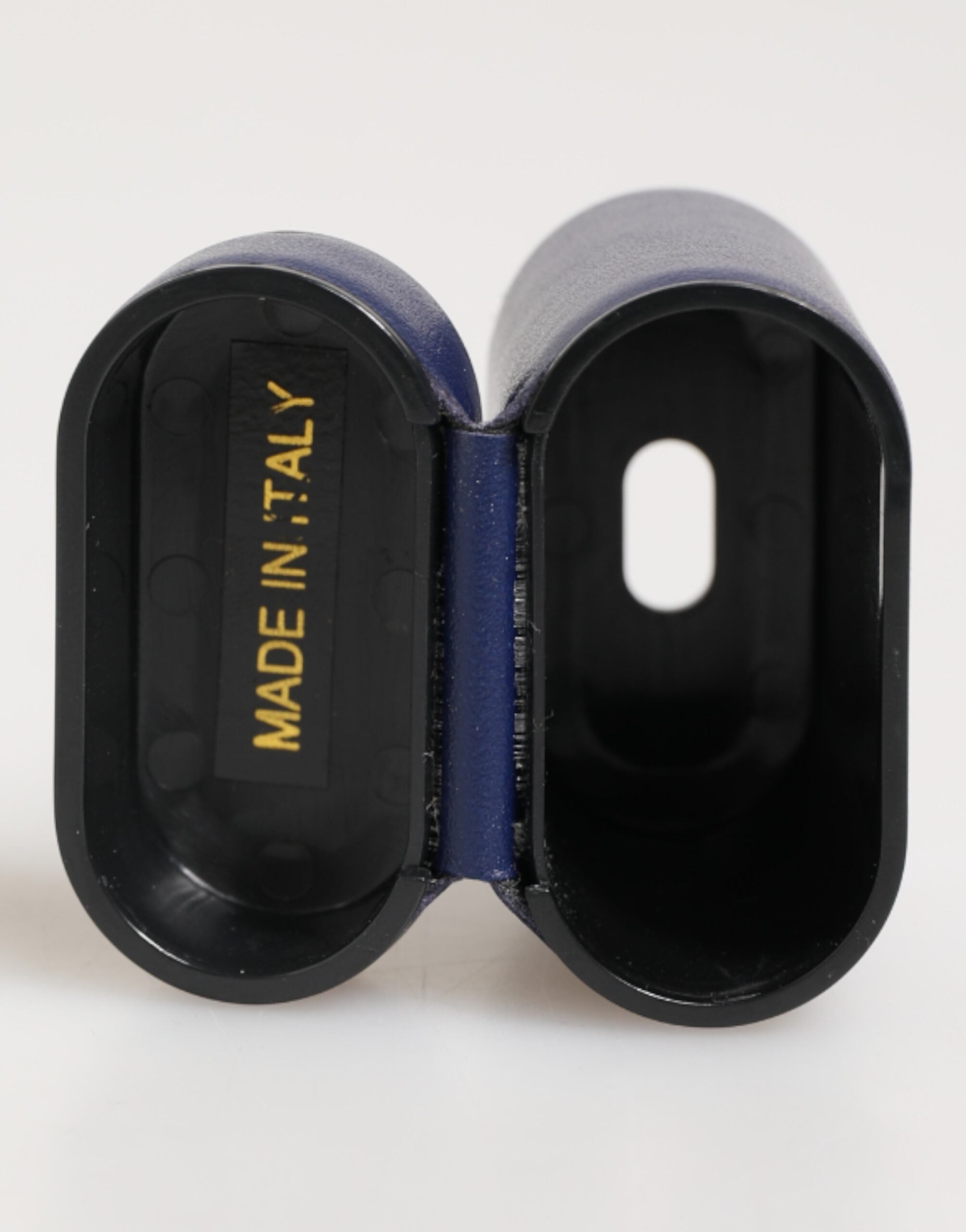 Dolce & Gabbana Blue Leather Logo Print Flip Holder Men Airpods Case Dolce & Gabbana