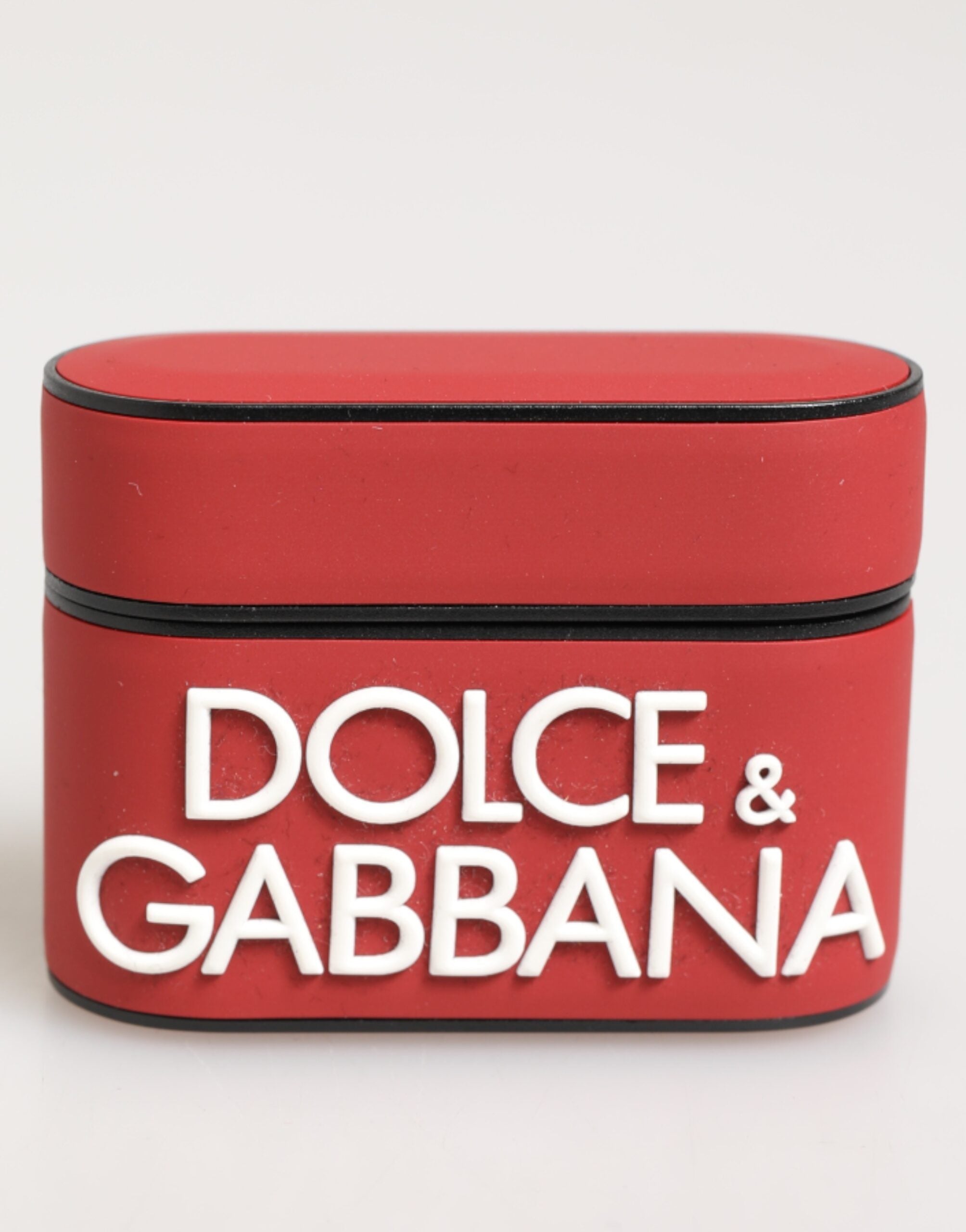 Dolce & Gabbana Red White Silicone Embossed Logo Accessory Airpods Case Dolce & Gabbana