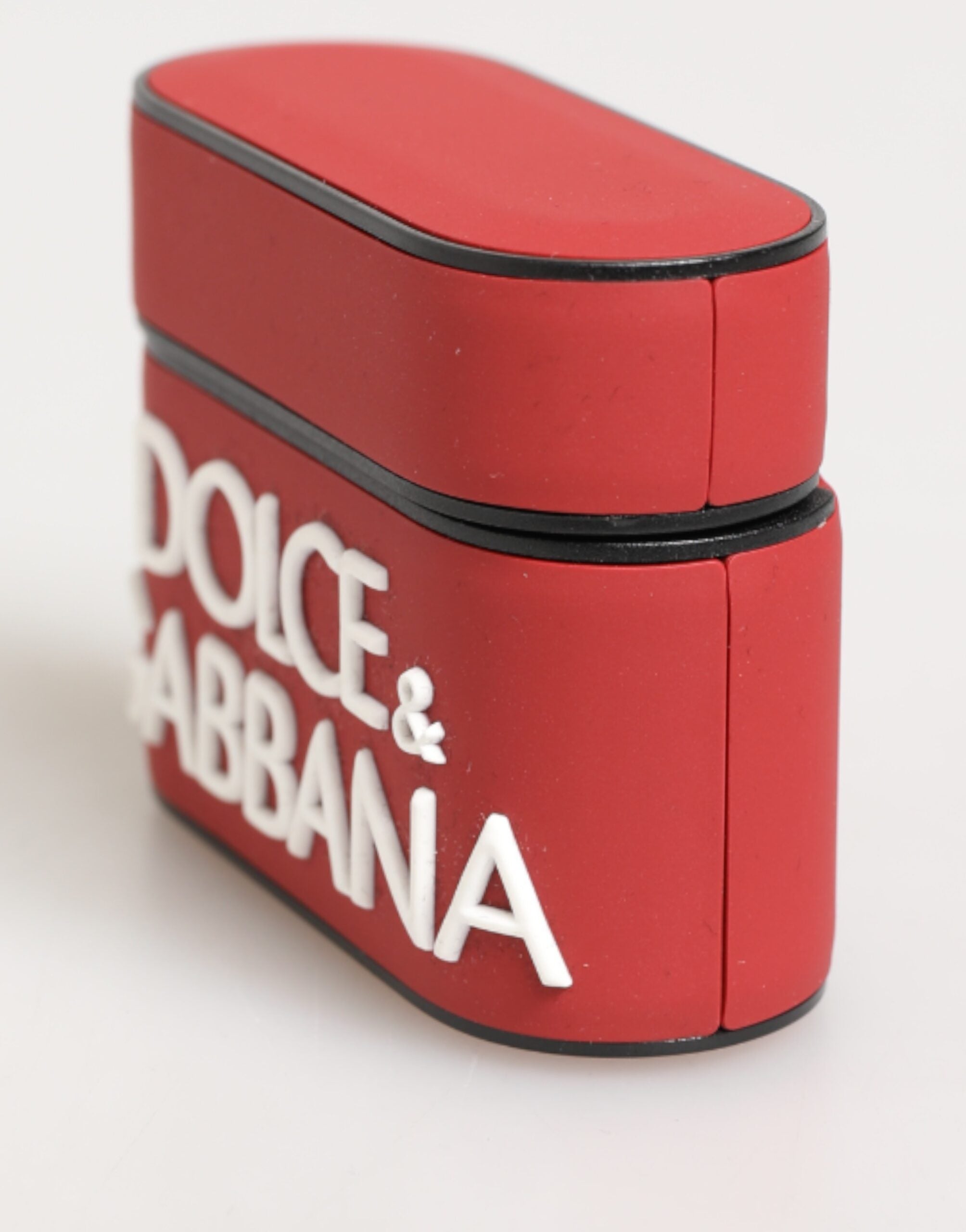Dolce & Gabbana Red White Silicone Embossed Logo Accessory Airpods Case Dolce & Gabbana