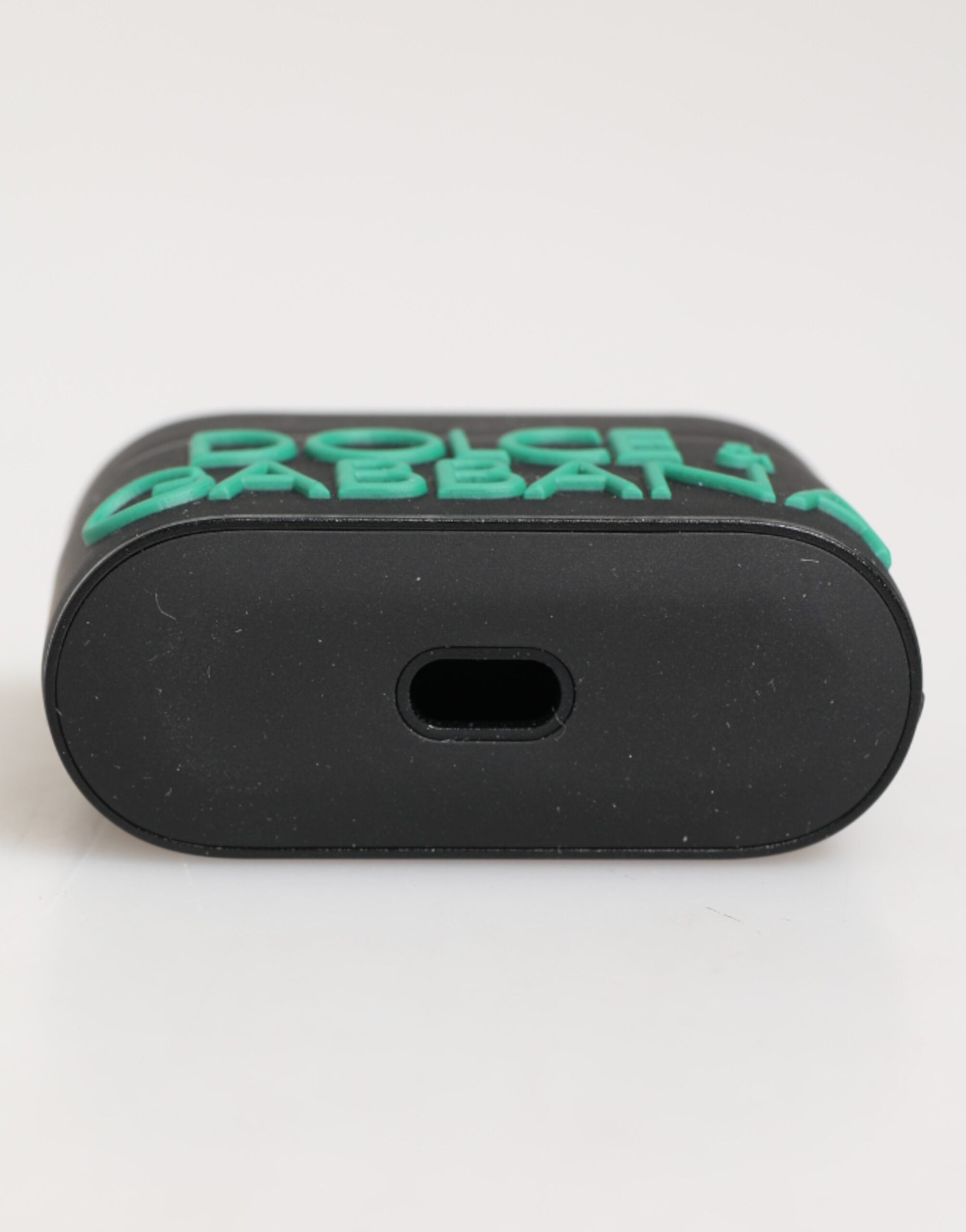Dolce & Gabbana Black Mint Rubber Logo Embossed Accessory Airpods Case Dolce & Gabbana