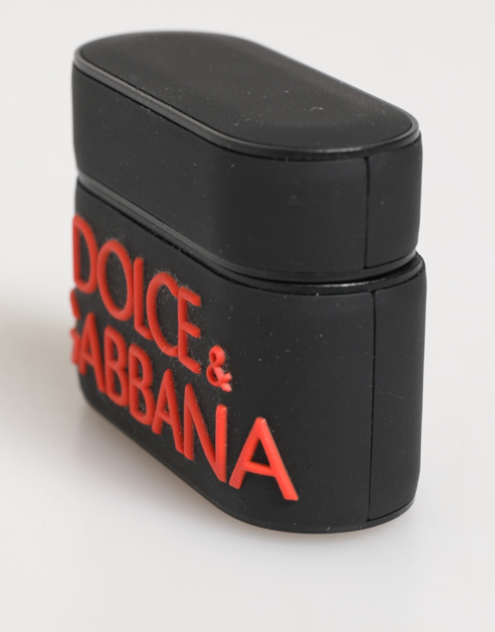 Dolce & Gabbana Black Orange Rubber Logo Embossed Accessory Airpods Case Dolce & Gabbana