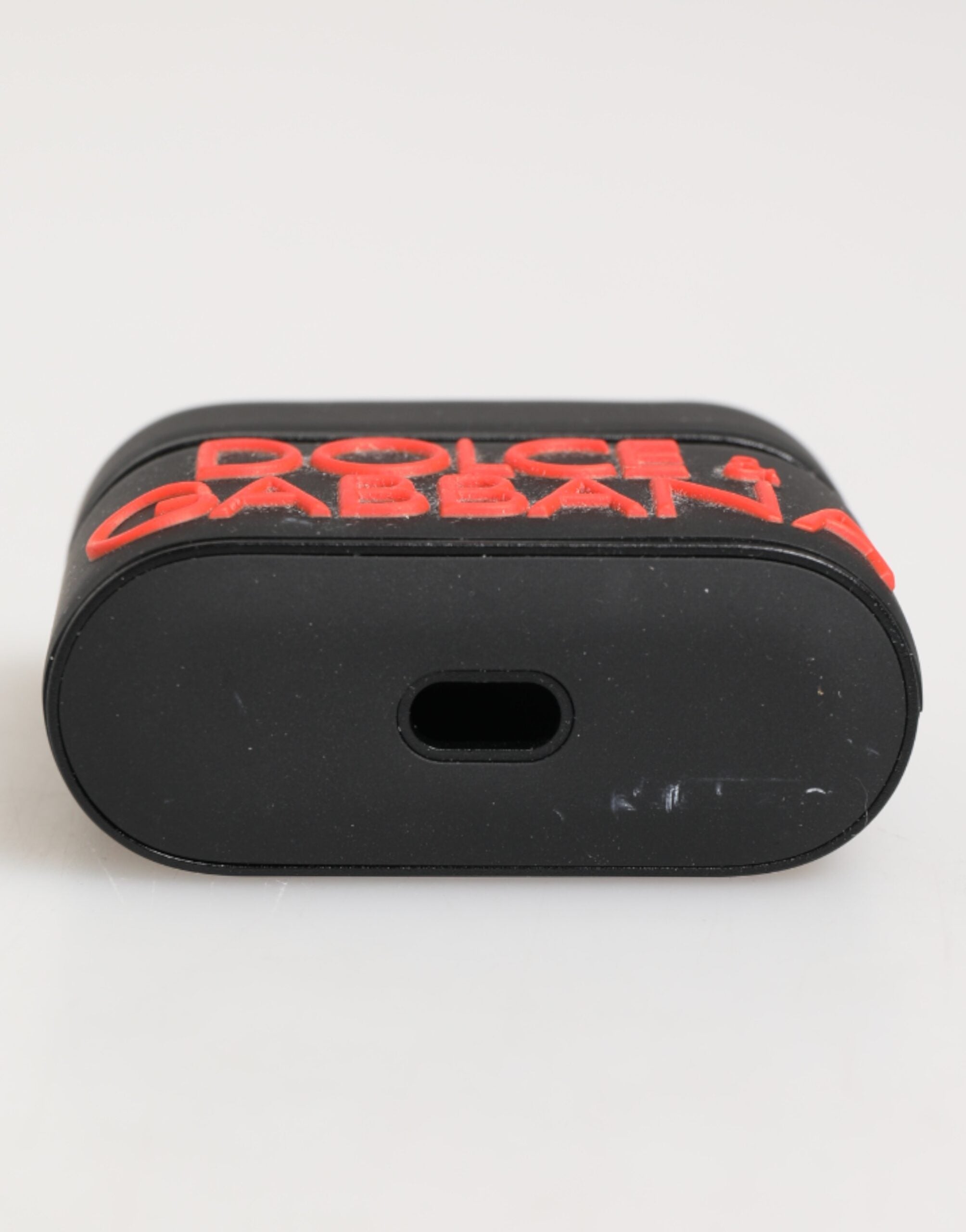 Dolce & Gabbana Black Orange Rubber Logo Embossed Accessory Airpods Case Dolce & Gabbana