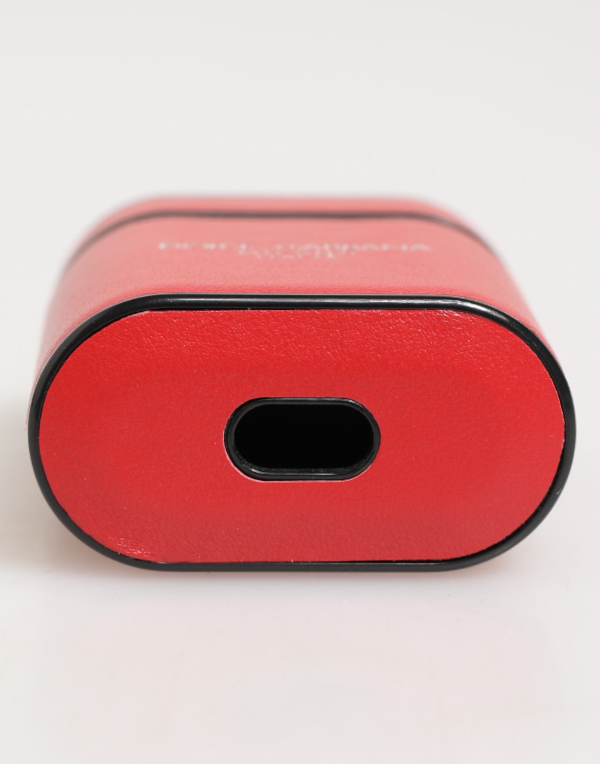 Dolce & Gabbana Red White Calfskin Leather Logo Flip Holder Airpods Case Dolce & Gabbana