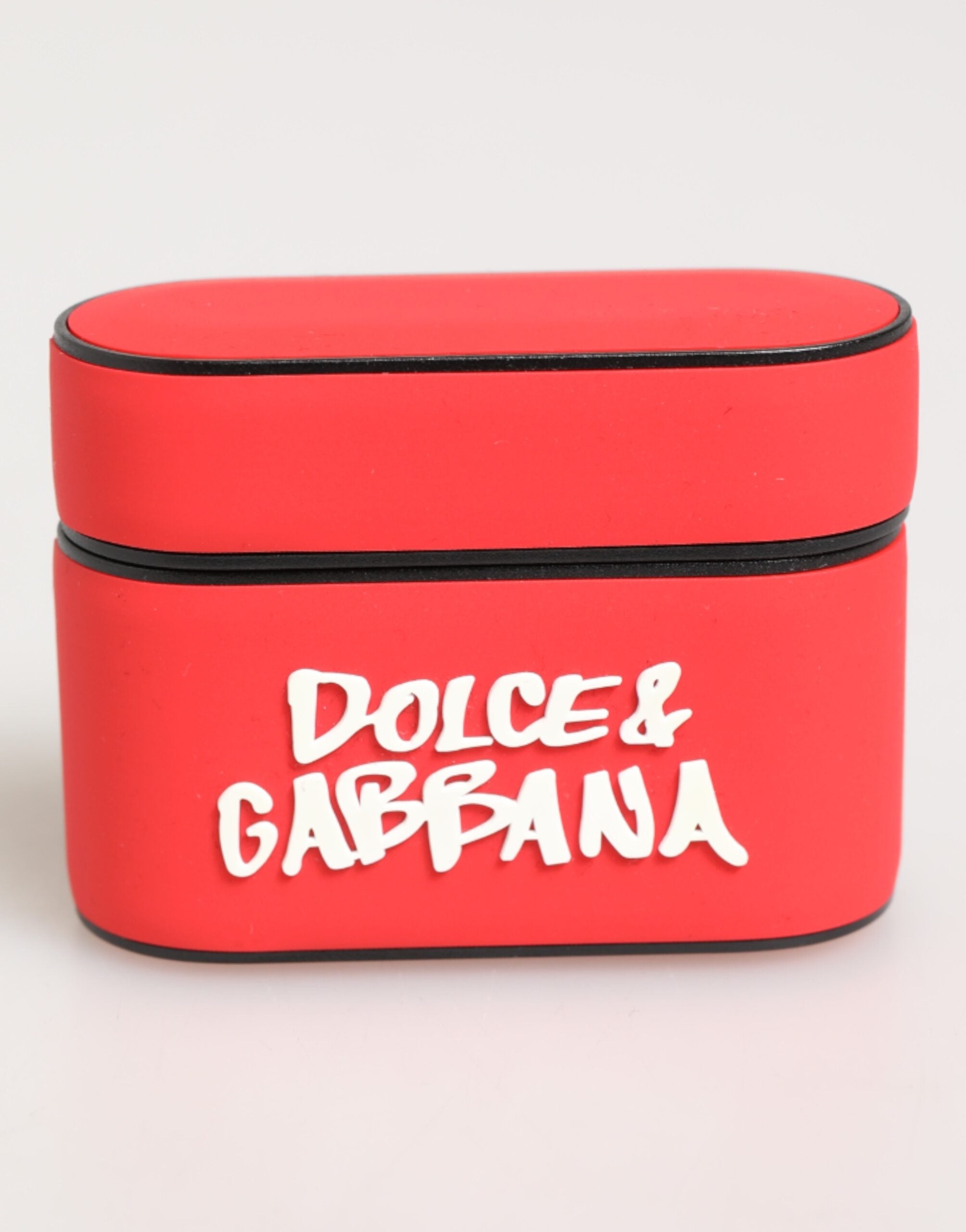 Dolce & Gabbana Red PVC DG Logo Embossed Men Flip Holder  Airpods Case Dolce & Gabbana