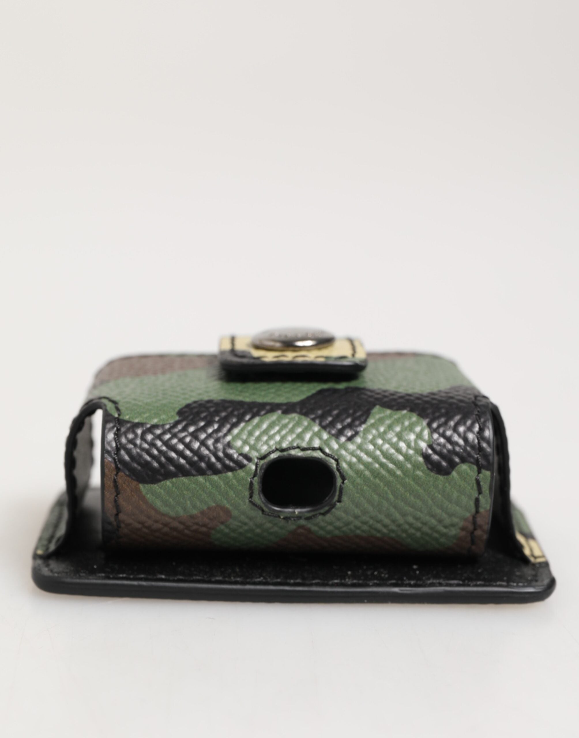 Dolce & Gabbana Multicolor Camouflage Leather Metal Accessory Airpods Case Dolce & Gabbana