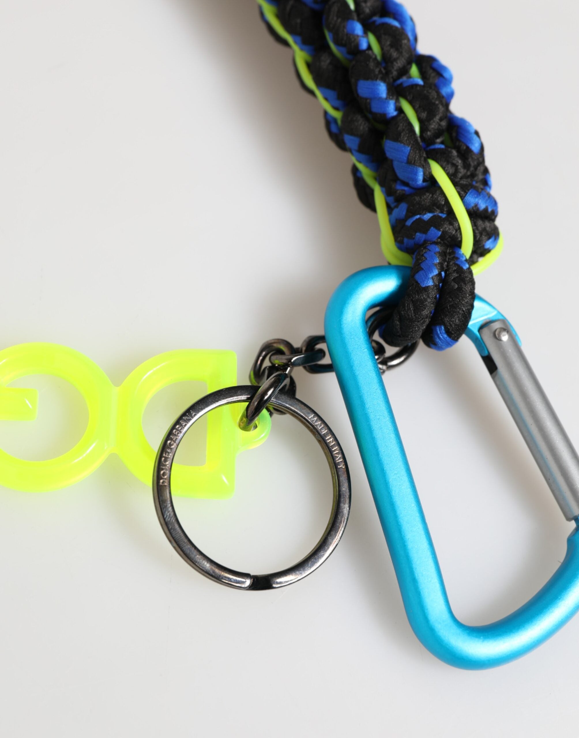 Dolce & Gabbana Multicolor Polyester Tape String DG Logo Keychain  Keyring Dolce & Gabbana