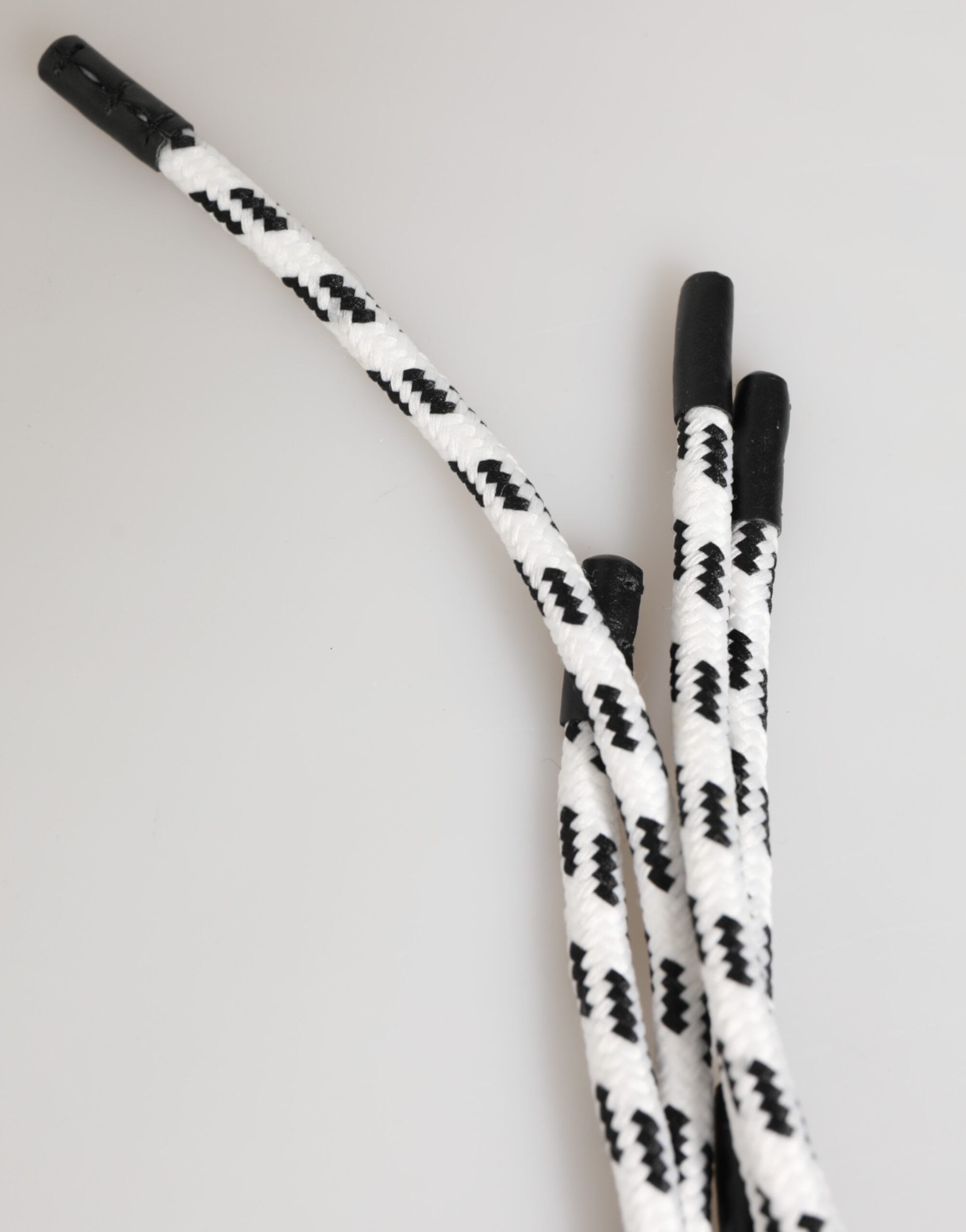 Dolce & Gabbana Black White Polyester Tape String DG Logo Keychain Keyring Dolce & Gabbana