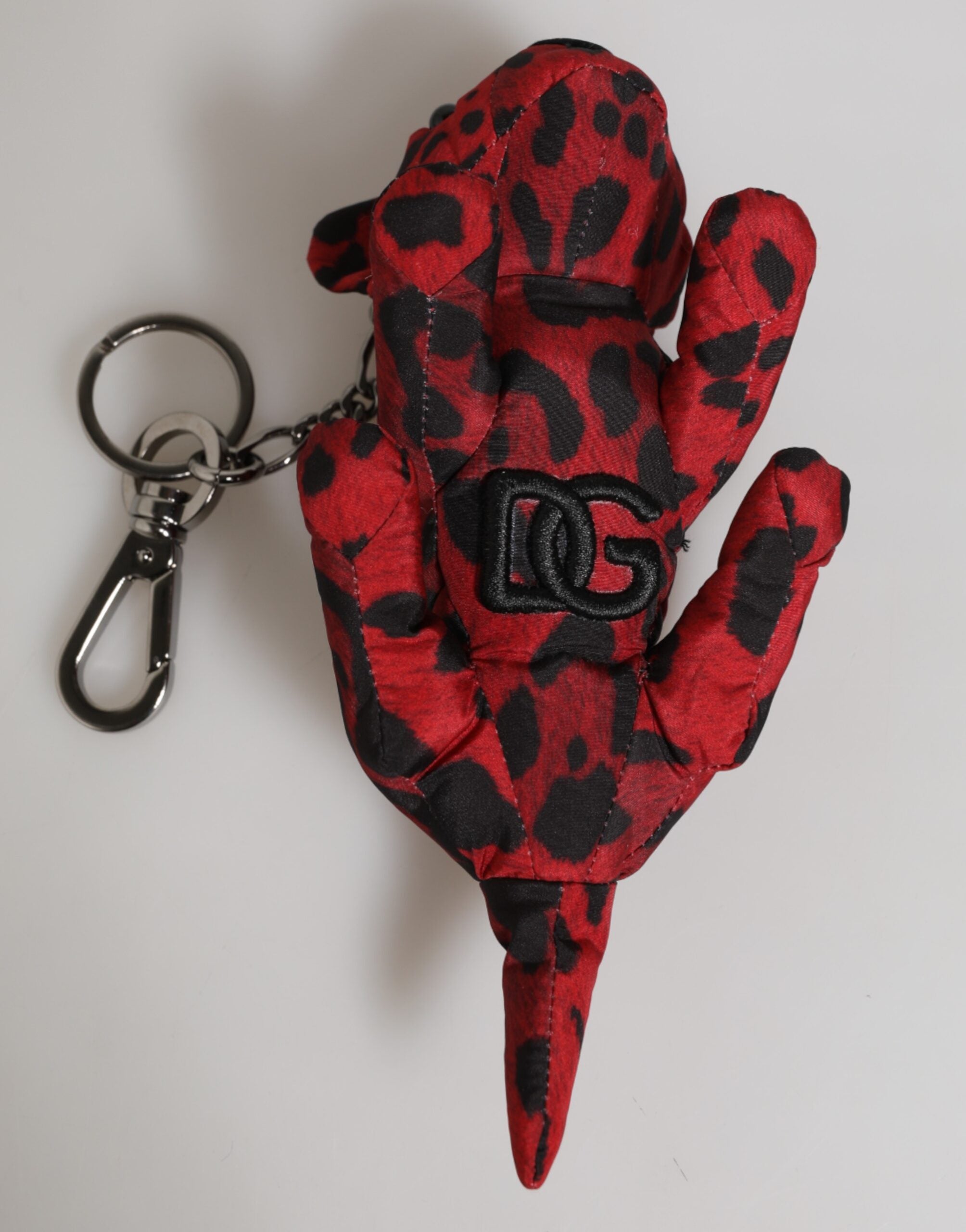 Dolce & Gabbana Red Black Polyester Animal Silhouette Bag Keychain Keyring Dolce & Gabbana