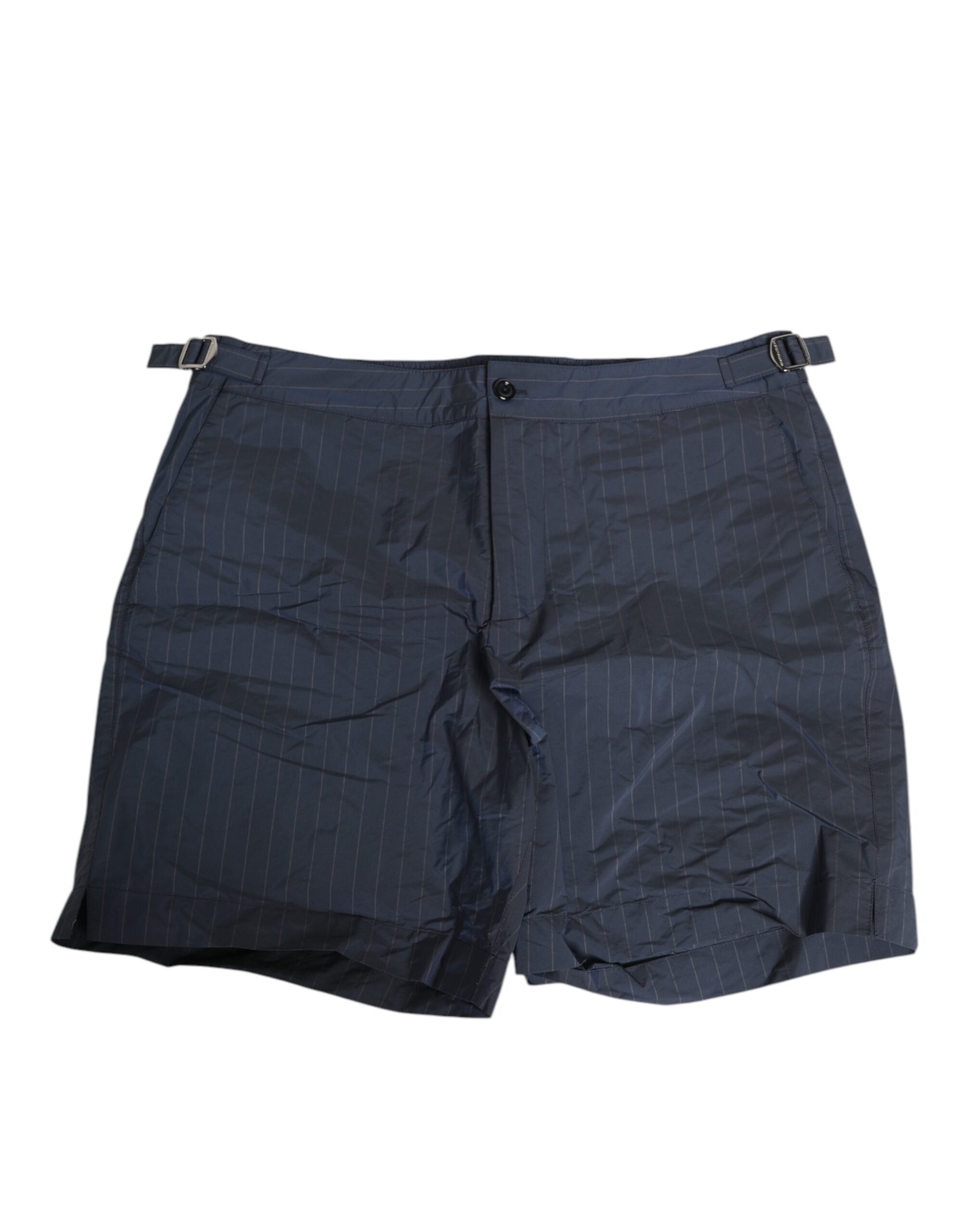 Dolce & Gabbana Navy Blue Polyester Pinstripe Men Shorts Swimwear Dolce & Gabbana