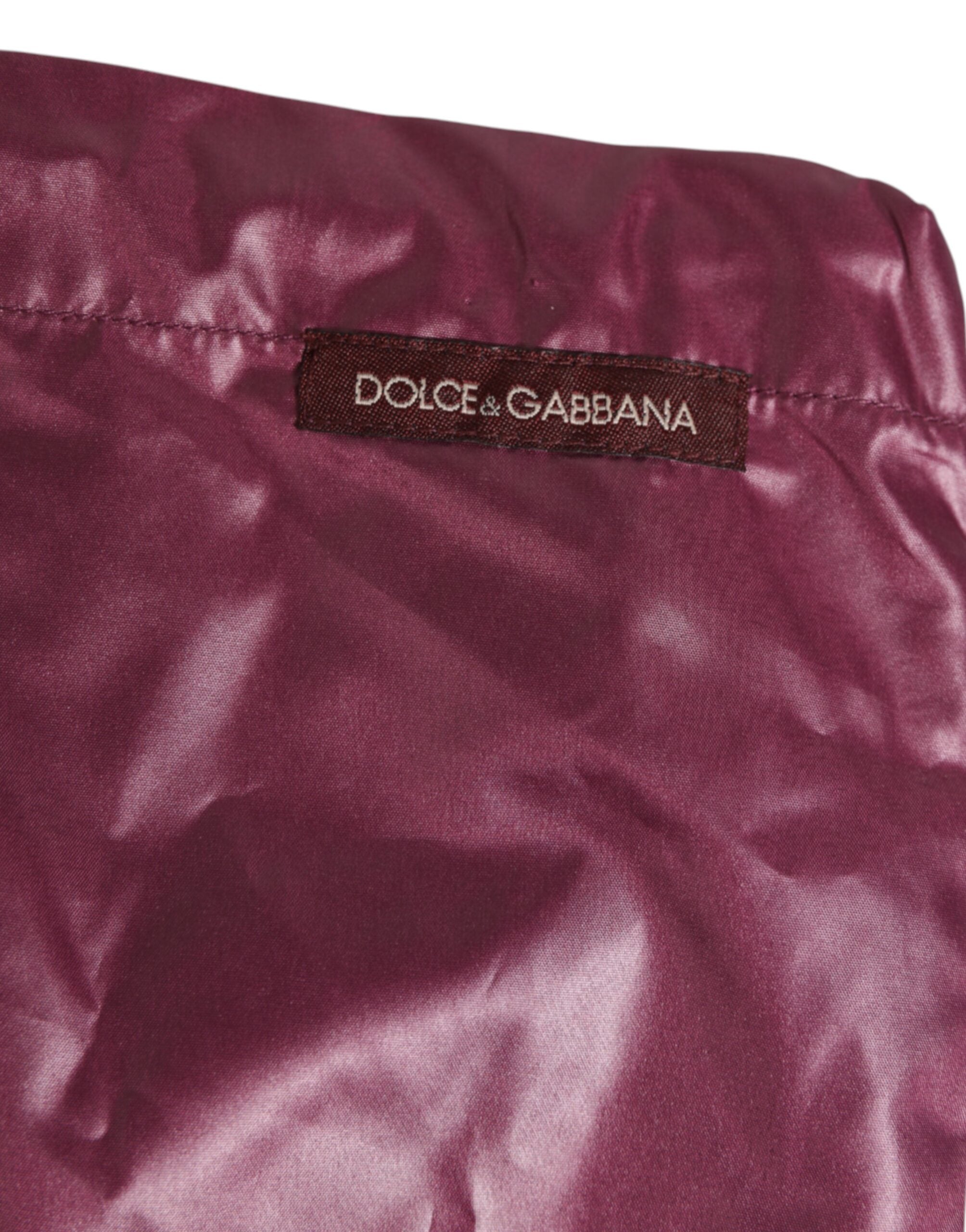Dolce & Gabbana Burgundy Polyester Logo Embossed Crest Swimwear Dolce & Gabbana