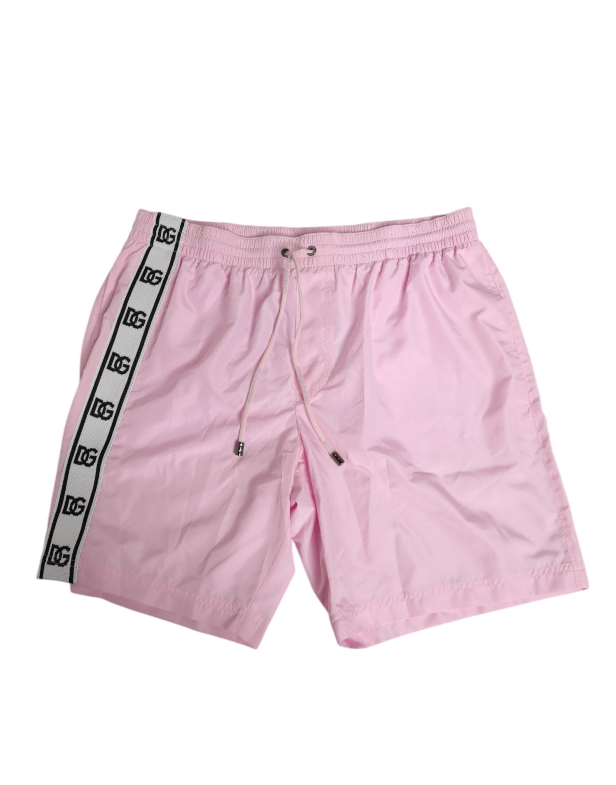 Dolce & Gabbana Pink Nylon Logo Side Stripe Beachwear Men Swimwear Dolce & Gabbana
