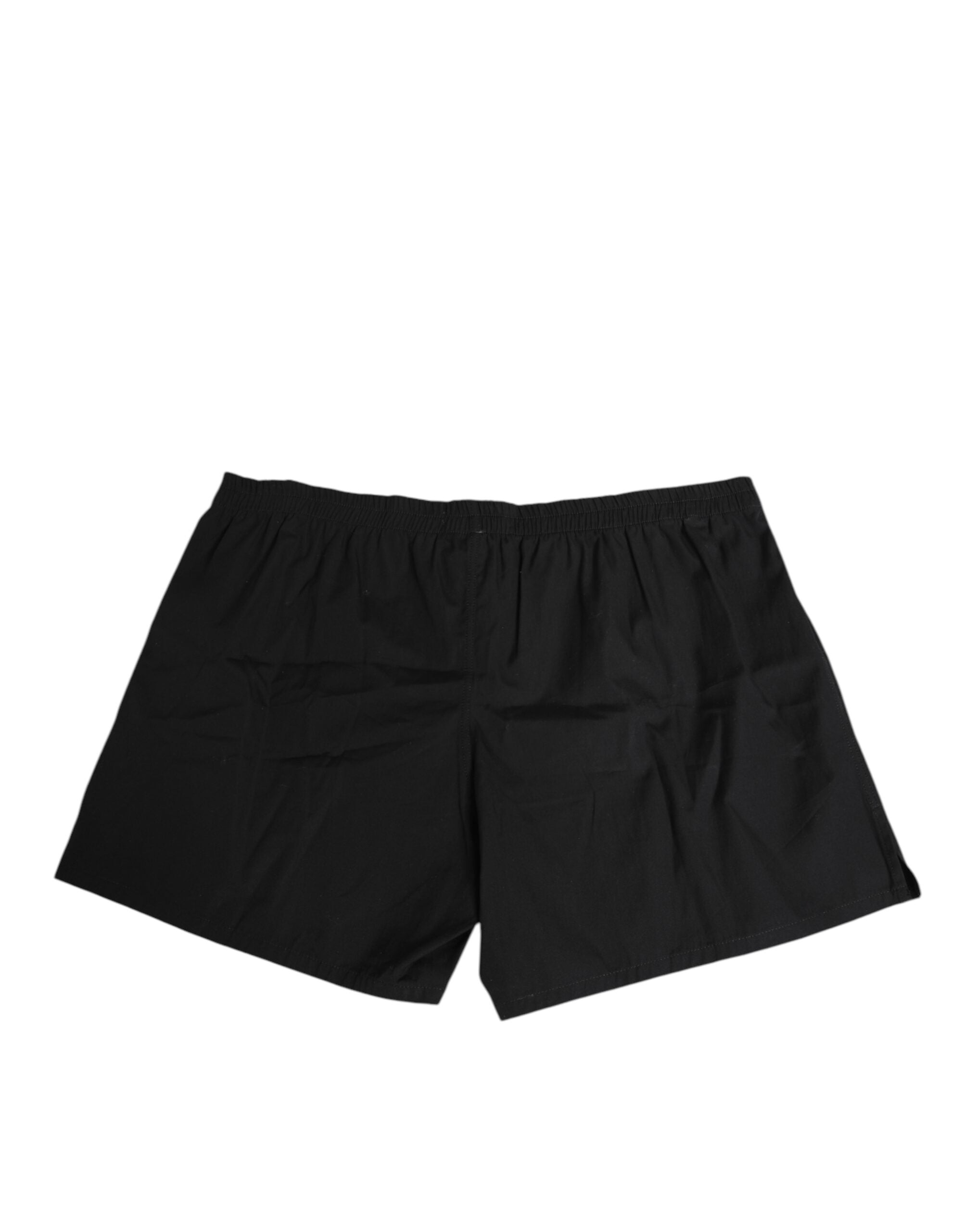 Dolce & Gabbana Black Cotton Elastic Waistband Button Swimwear Dolce & Gabbana