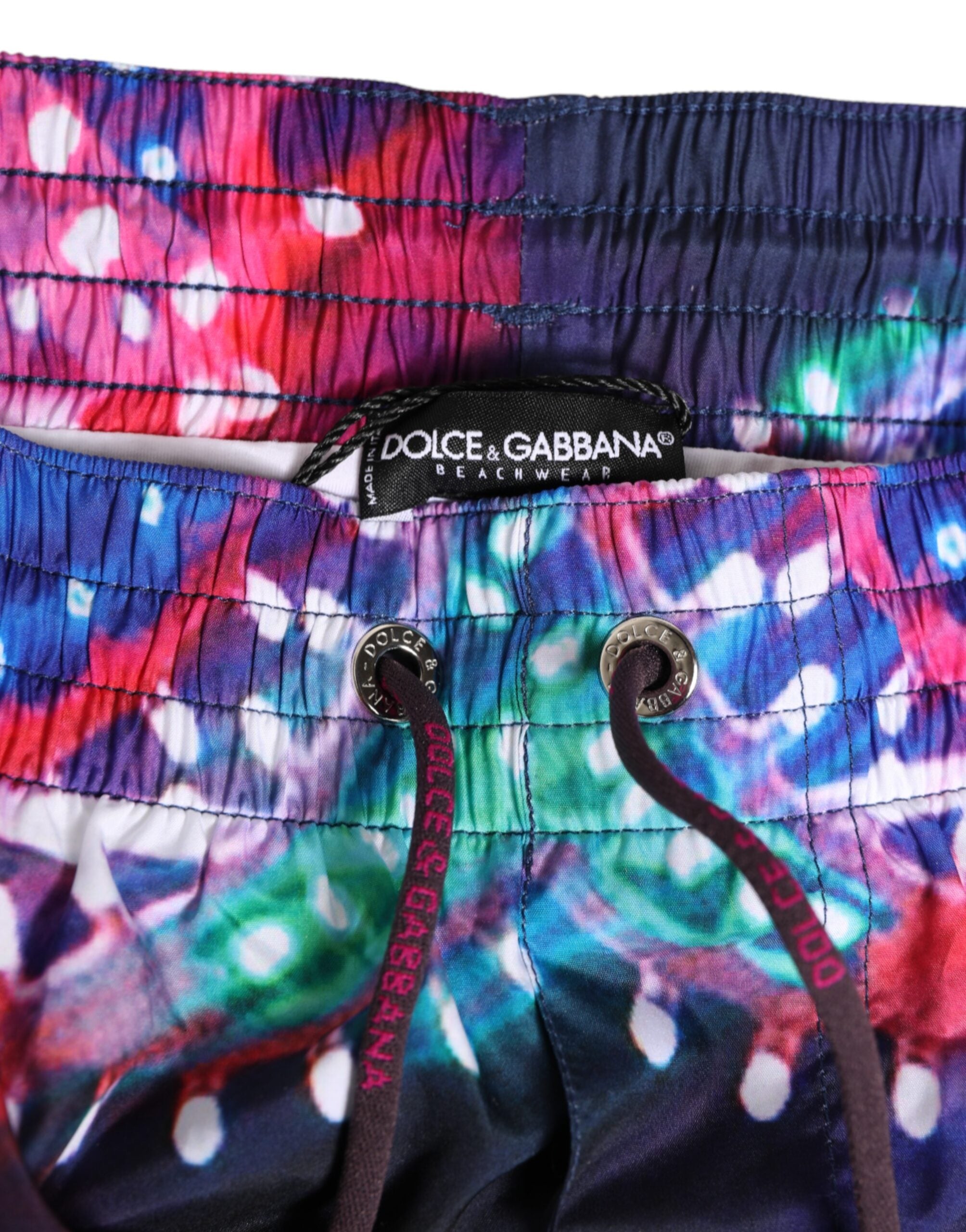 Dolce & Gabbana Multicolor Neon Print Polyester Shorts Swimwear Dolce & Gabbana