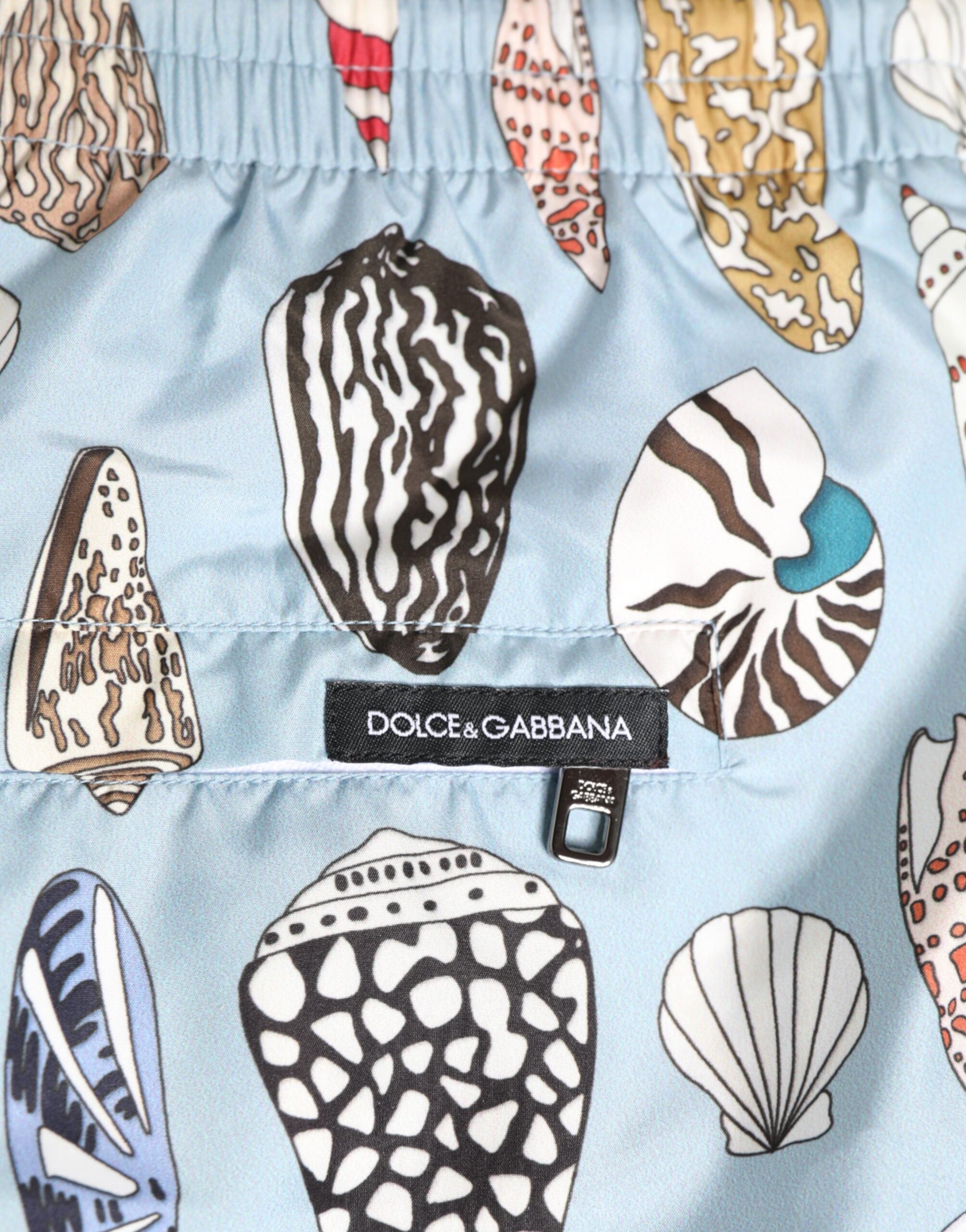 Dolce & Gabbana Blue Seashell Print Nylon Men Shorts Swimwear Dolce & Gabbana