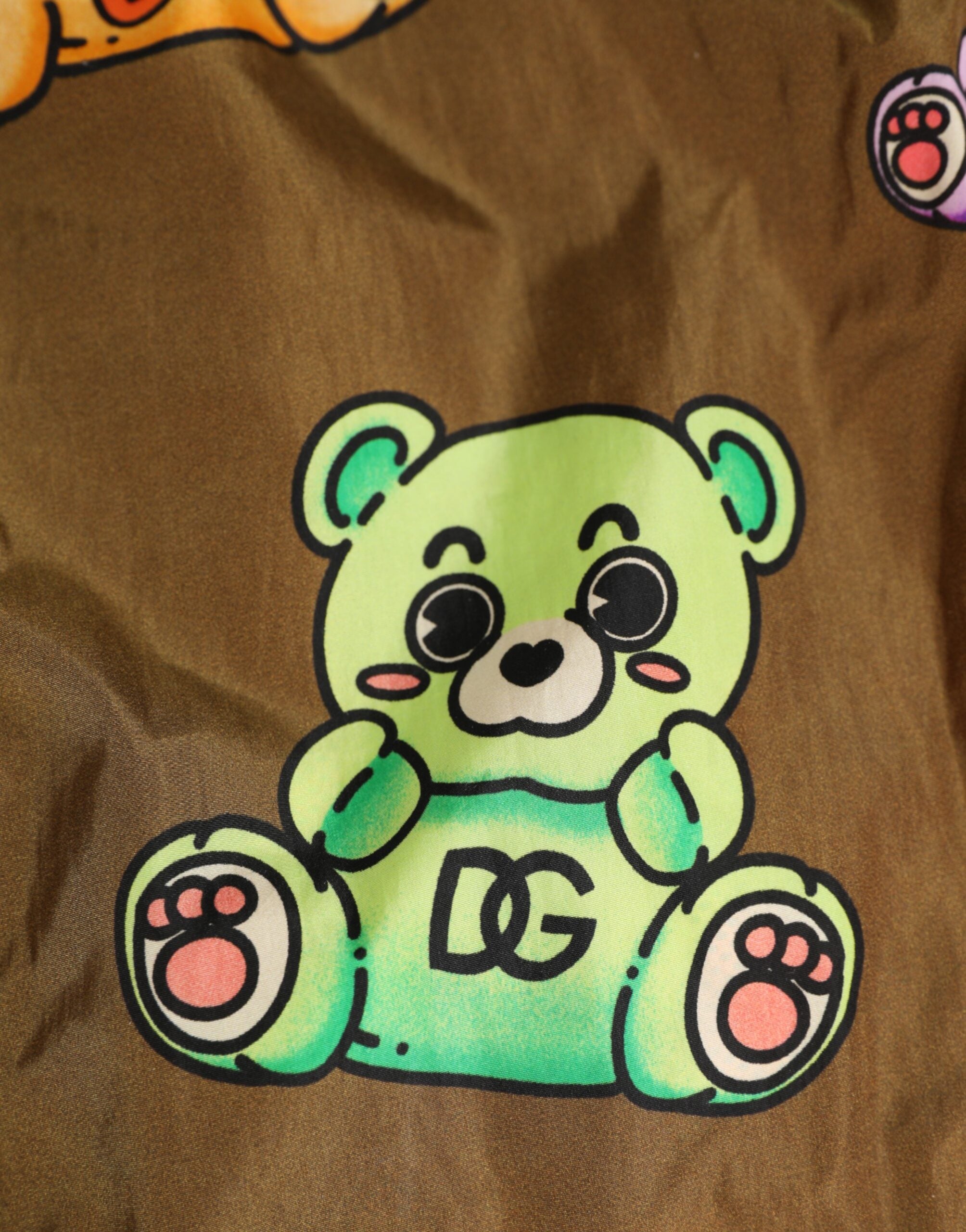 Dolce & Gabbana Brown Multicolor Teddy Bear Men Shorts Swimwear Dolce & Gabbana