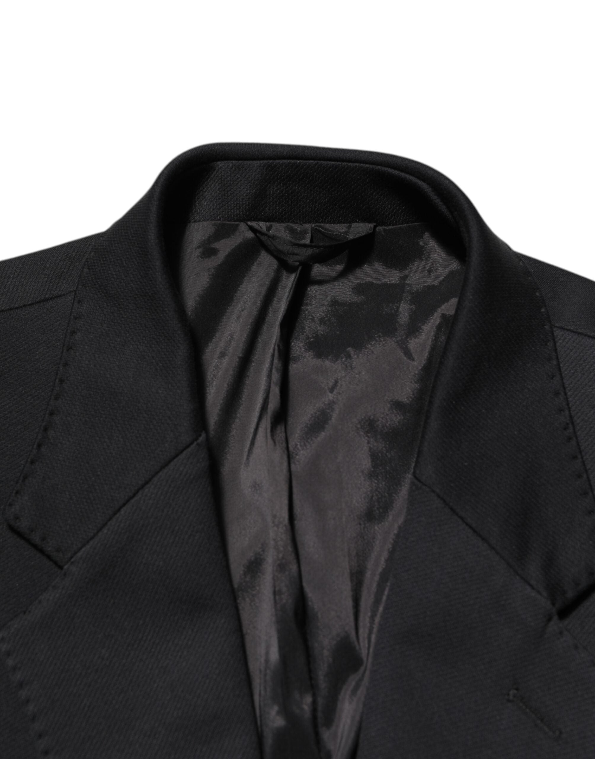Dolce & Gabbana Dark Blue Cotton Men Jacket Coat Blazer Suit Dolce & Gabbana