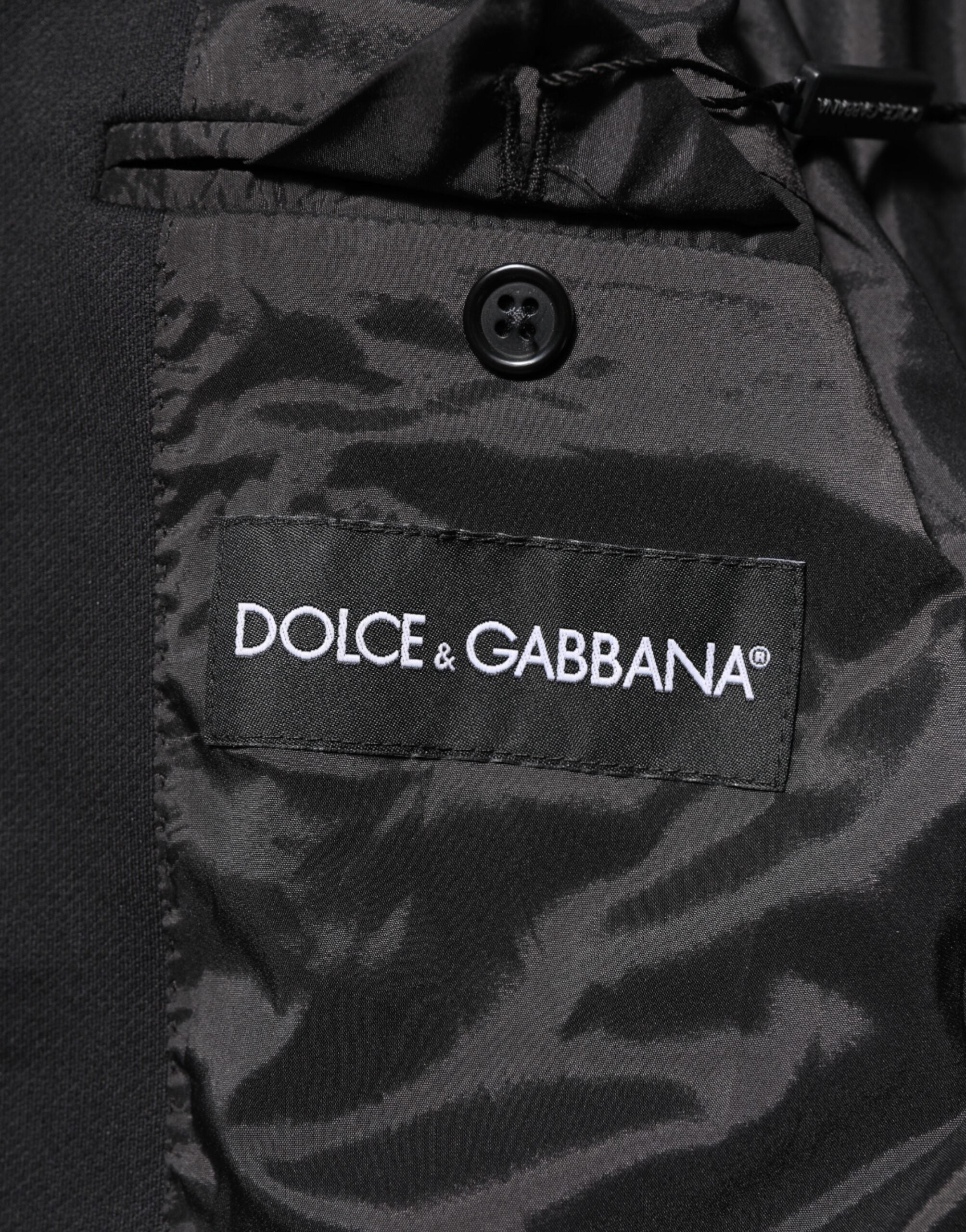 Dolce & Gabbana Dark Blue Cotton Men Jacket Coat Blazer Suit Dolce & Gabbana