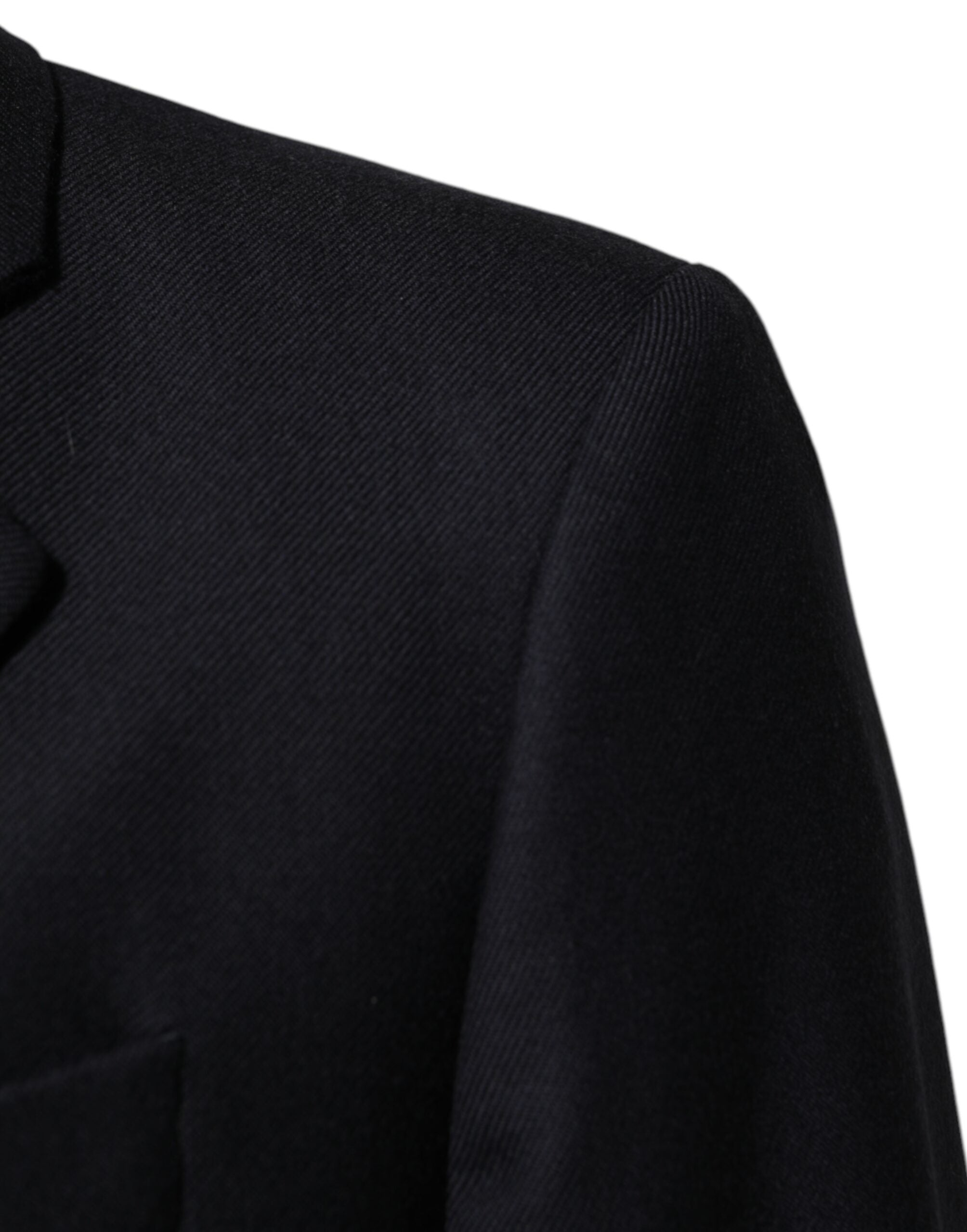 Dolce & Gabbana Dark Blue Wool Men Jacket Coat Blazer Suit Dolce & Gabbana