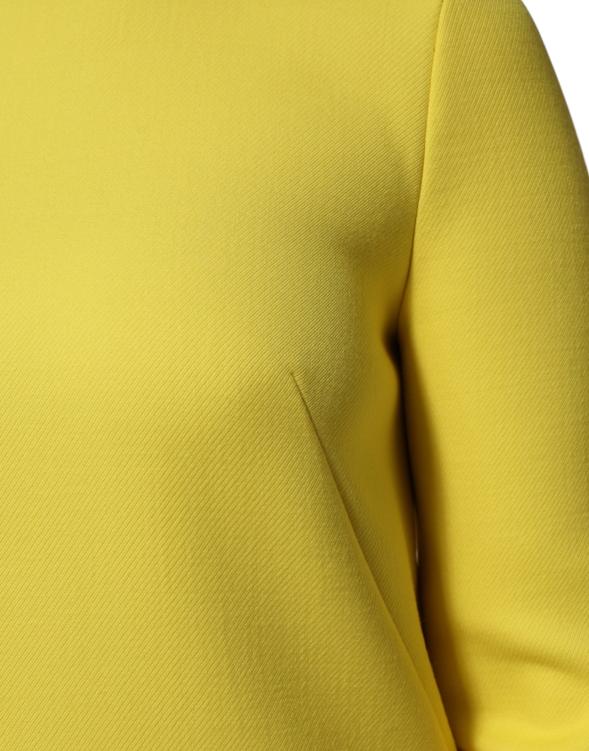Dolce & Gabbana Yellow Viscose Acetate Mini Long Sleeve Dress Dolce & Gabbana