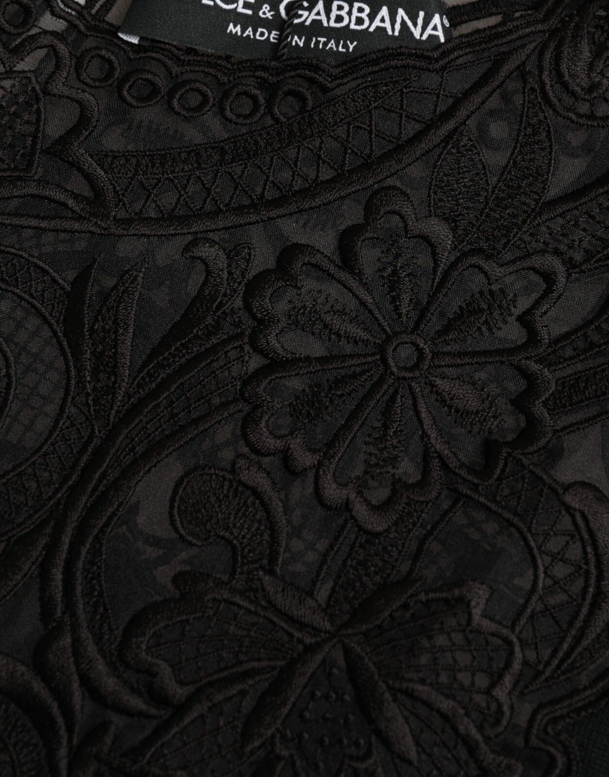Dolce & Gabbana Black Silk Lace Trim Long Sleeves Blouse Top Dolce & Gabbana
