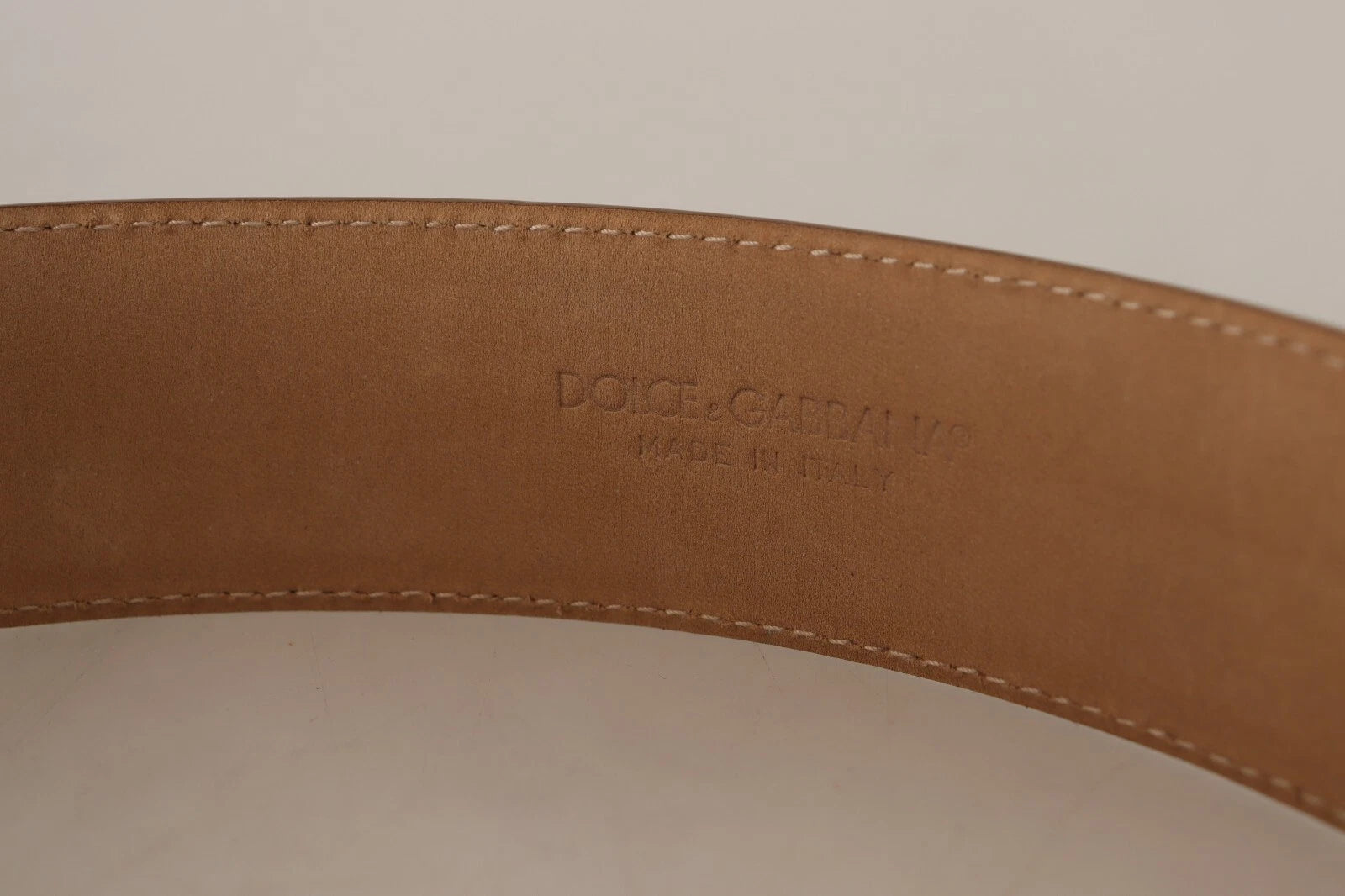 Costume National Brown Leather Gold Metal Oval Buckle Belt Costume National