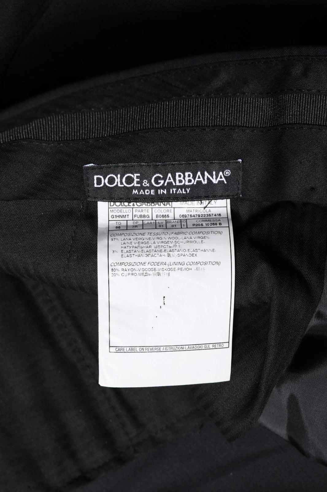 Dolce & Gabbana Black Wool Formal Dress Men Trousers Pants Dolce & Gabbana