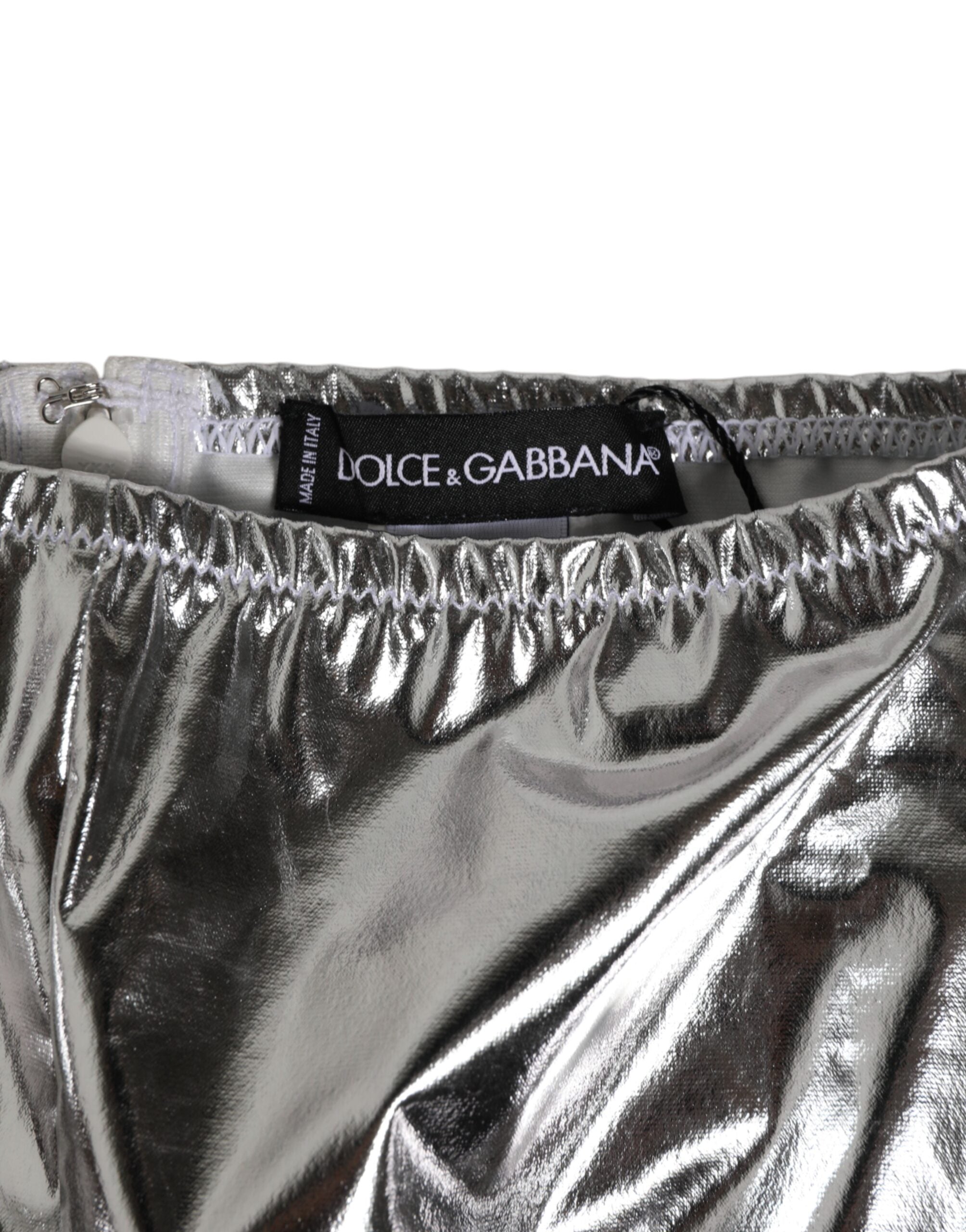 Dolce & Gabbana Silver Metallic High Waist Bikini Bottom Women  Underwear Dolce & Gabbana