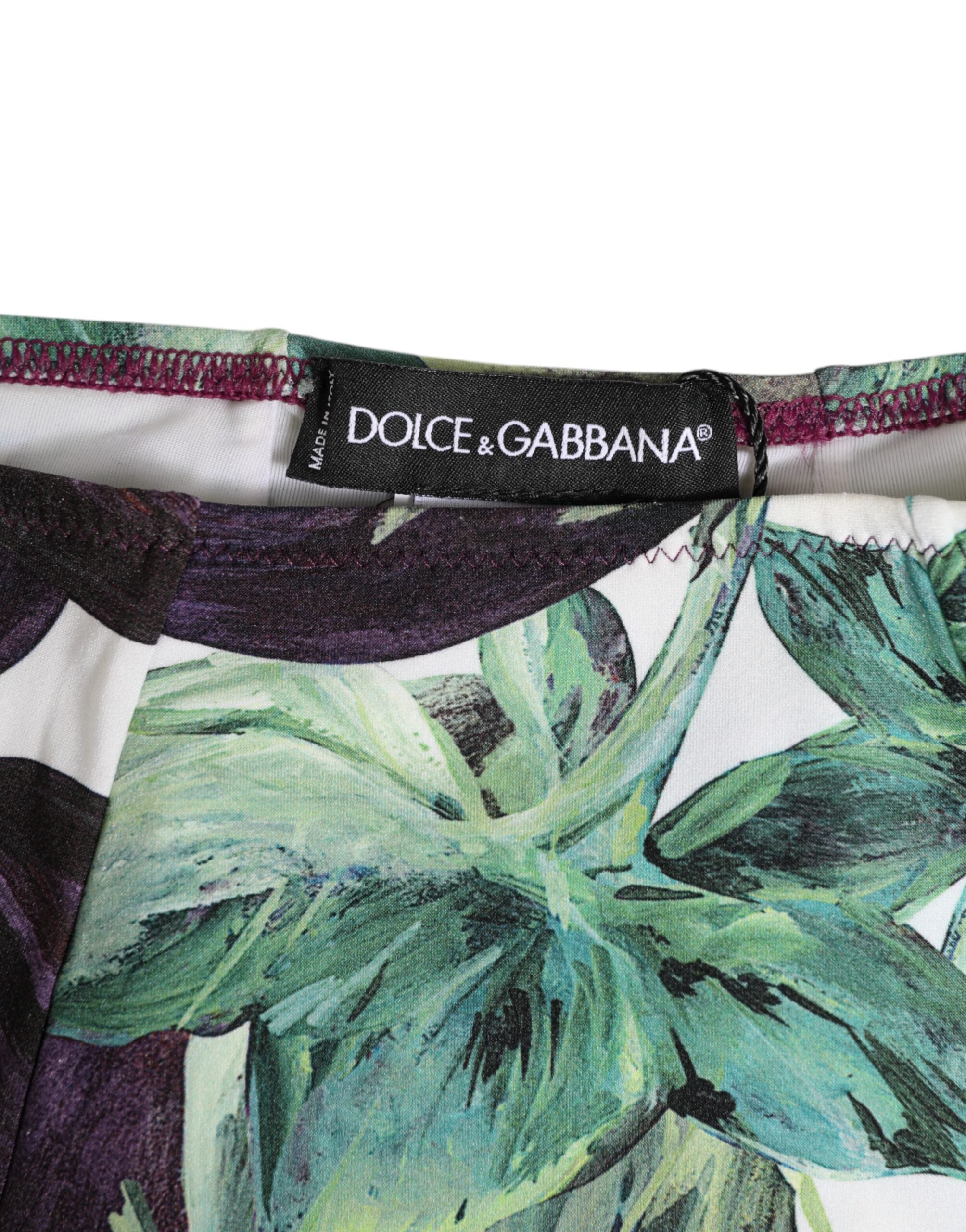 Dolce & Gabbana Eggplant Print High-Waist Briefs Underwear Dolce & Gabbana