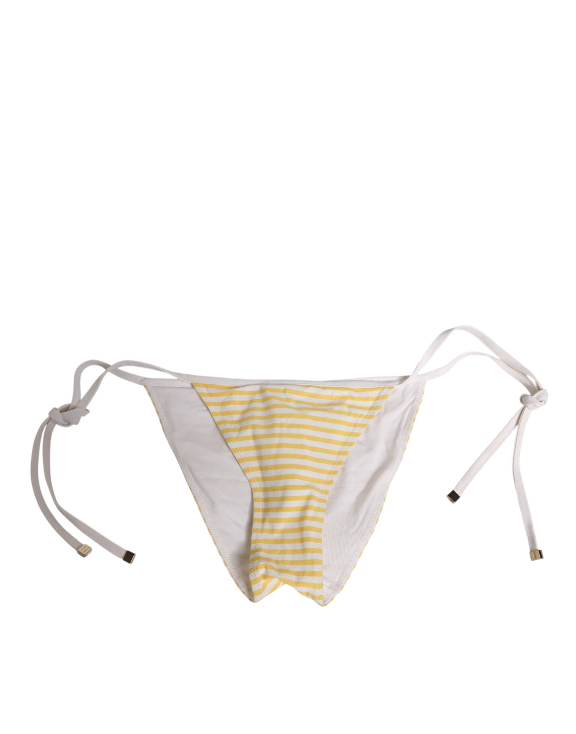 Dolce & Gabbana White Yellow Stripe Tie Side Logo Underwear Dolce & Gabbana