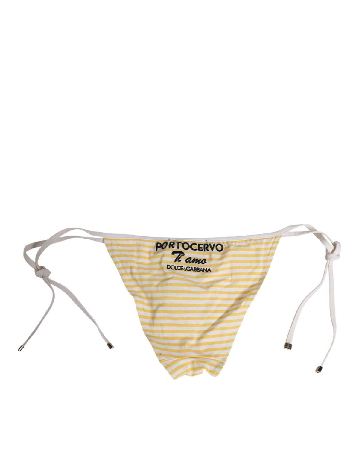 Dolce & Gabbana White Yellow Stripe Tie Side Logo Underwear