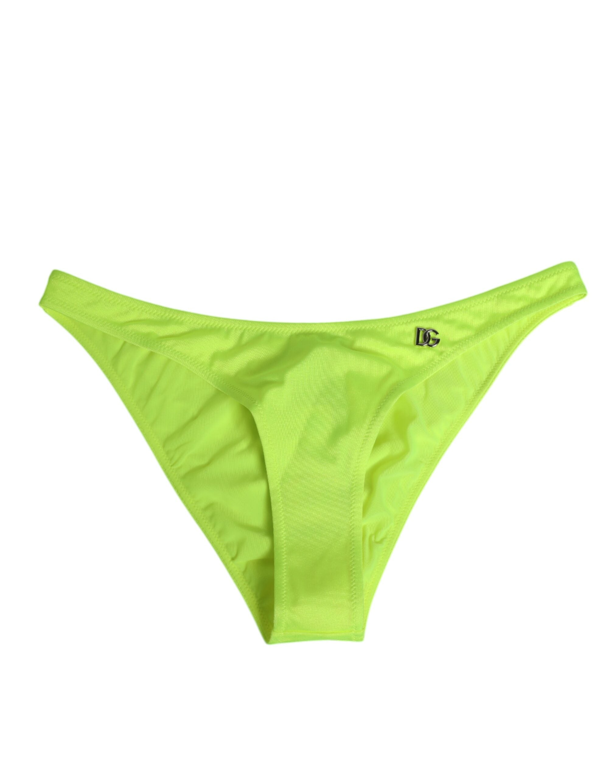 Dolce & Gabbana Neon Green DG Logo Swim Briefs Women Underwear Dolce & Gabbana