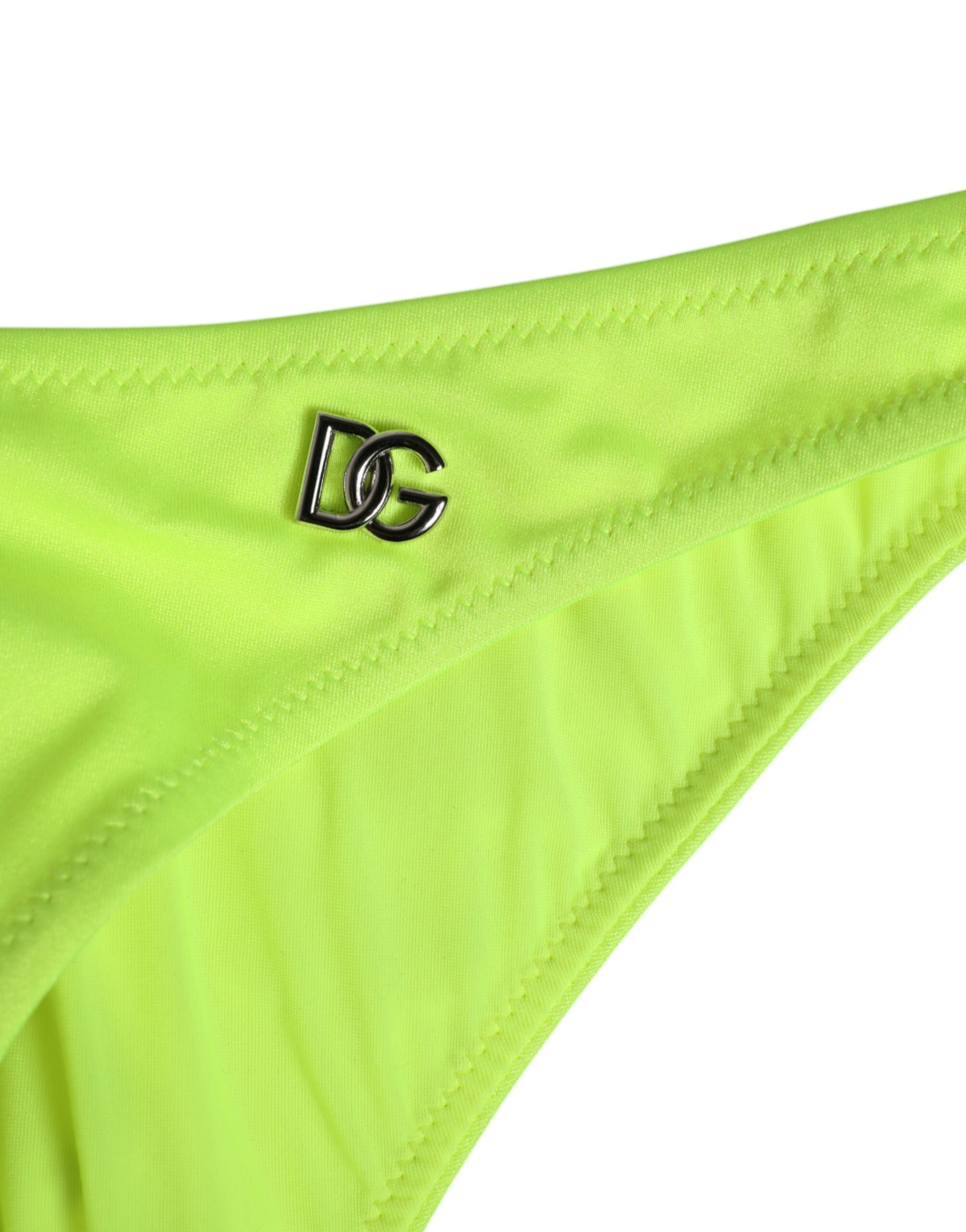 Dolce & Gabbana Neon Green DG Logo Swim Briefs Women Underwear Dolce & Gabbana